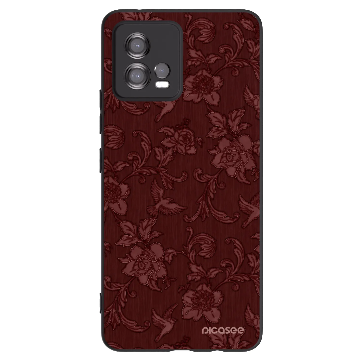 Picasee Μαύρη θήκη σιλικόνης για Motorola Moto G72 - Red Elegance