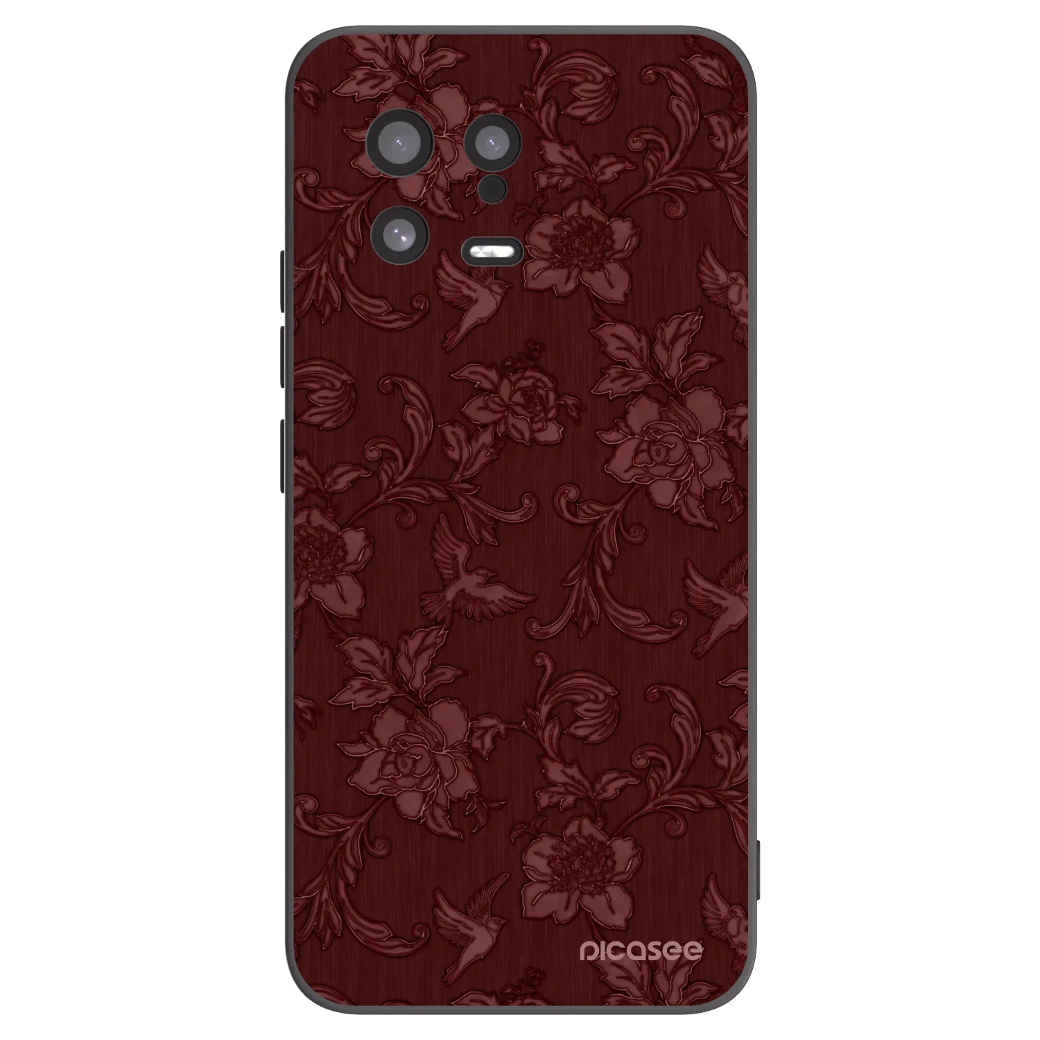 Picasee Μαύρη θήκη σιλικόνης για Xiaomi 13 - Red Elegance