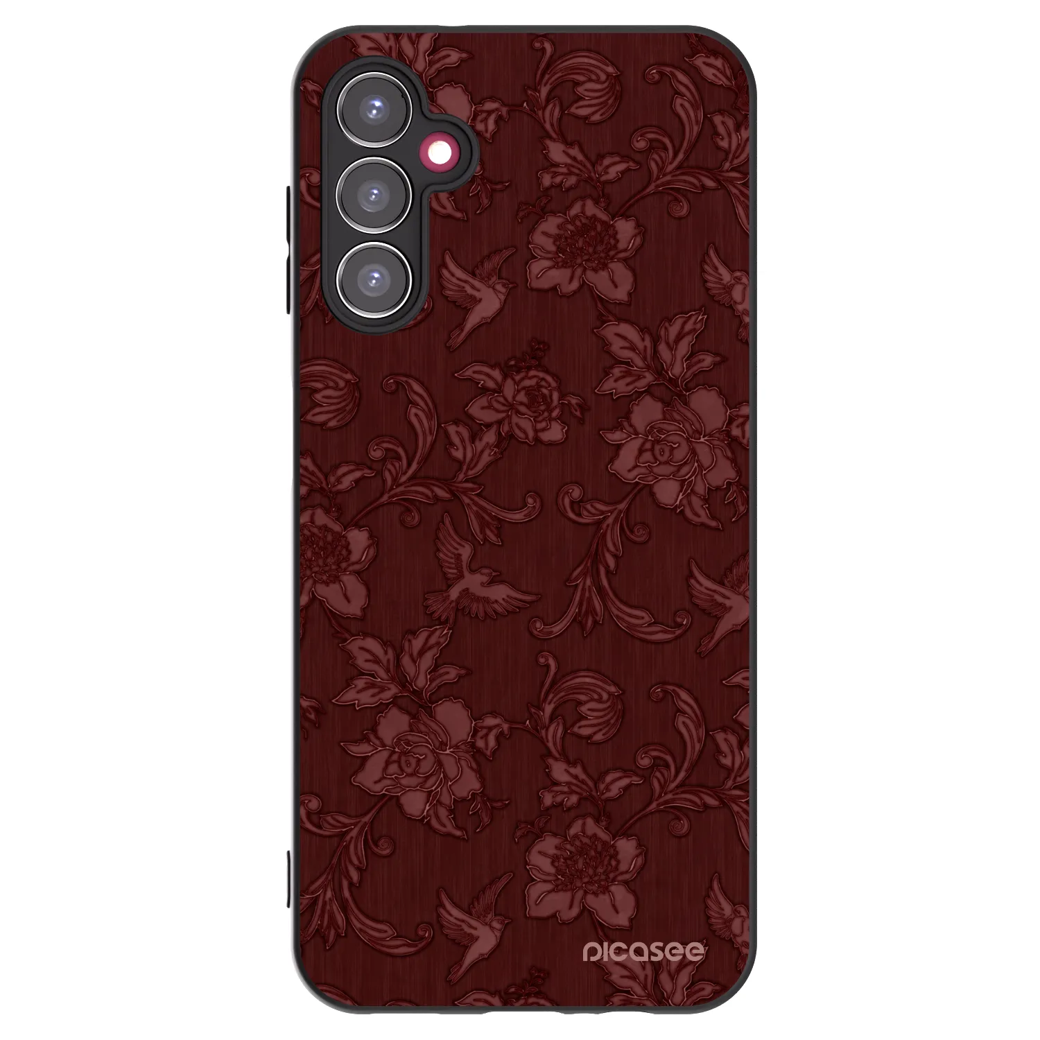Picasee Μαύρη θήκη σιλικόνης για Samsung Galaxy A14 5G A146P - Red Elegance