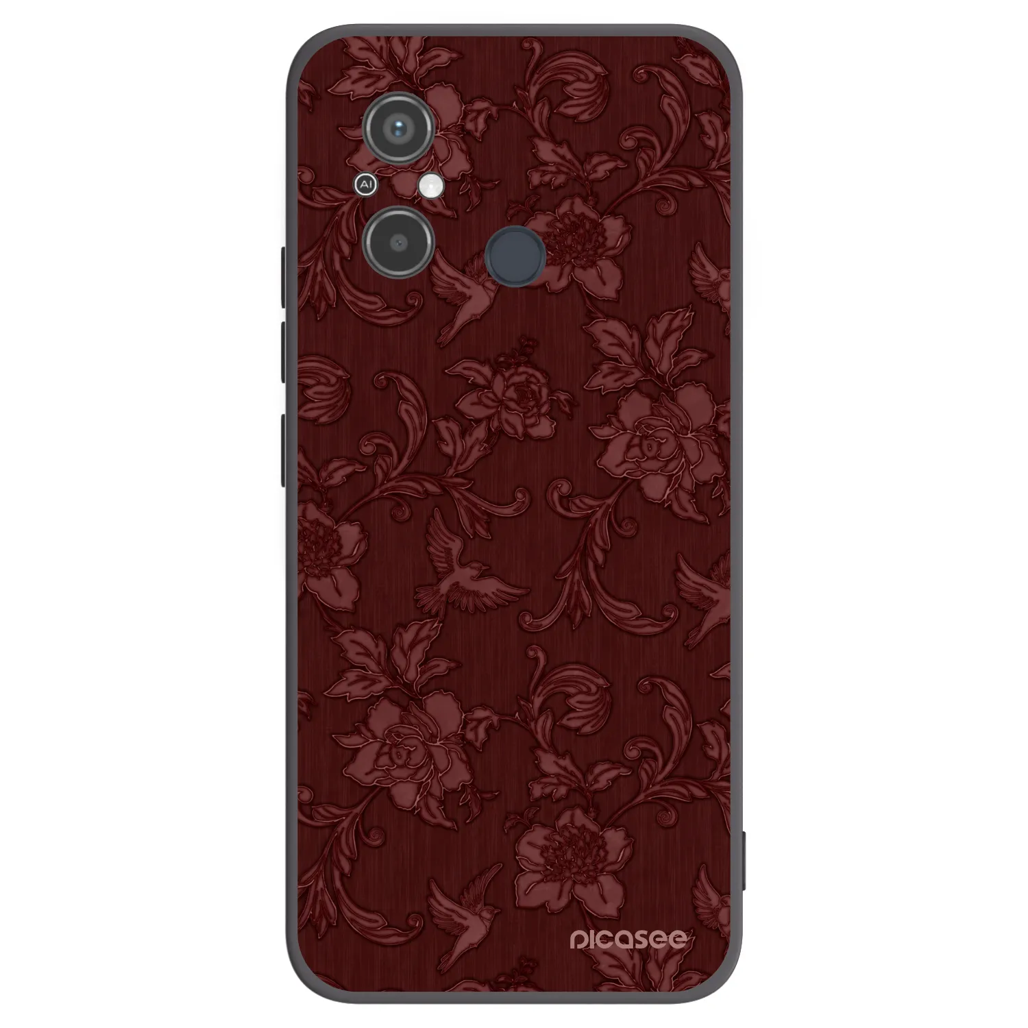 Picasee Μαύρη θήκη σιλικόνης για Xiaomi Redmi 12C - Red Elegance