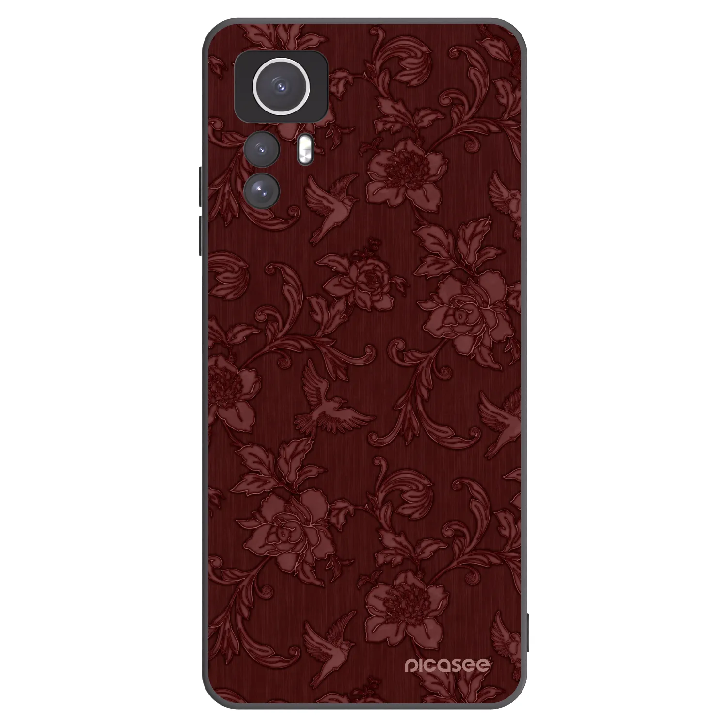 Picasee Μαύρη θήκη σιλικόνης για Xiaomi Redmi Note 12S - Red Elegance
