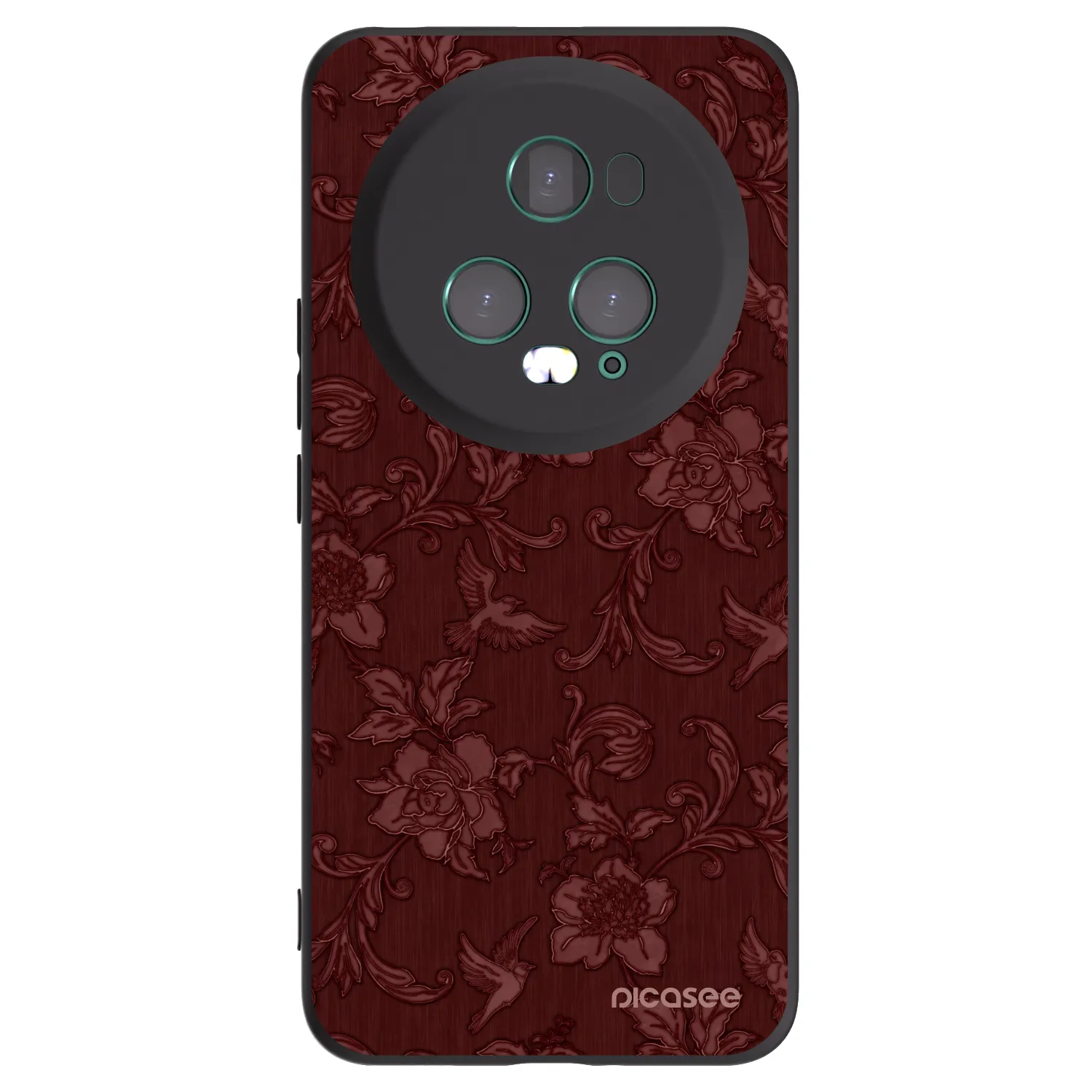 Picasee Μαύρη θήκη σιλικόνης για Honor Magic5 Pro - Red Elegance