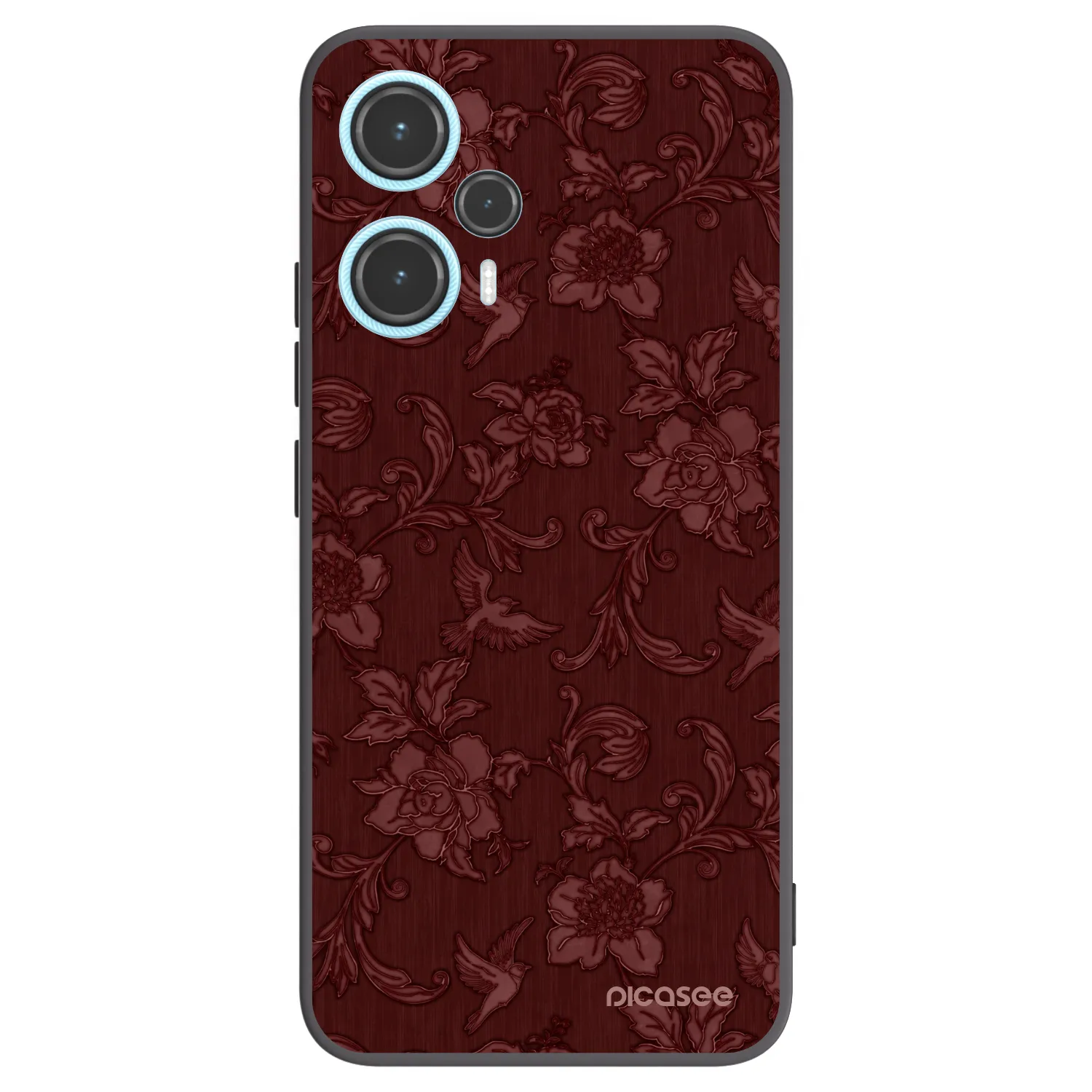 Picasee Μαύρη θήκη σιλικόνης για Xiaomi Poco F5 - Red Elegance