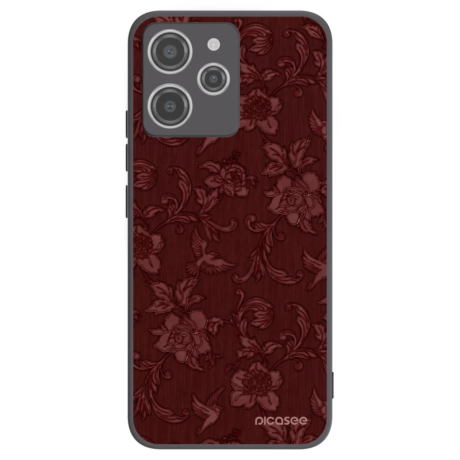 Picasee Μαύρη θήκη σιλικόνης για Xiaomi Redmi 12 4G - Red Elegance