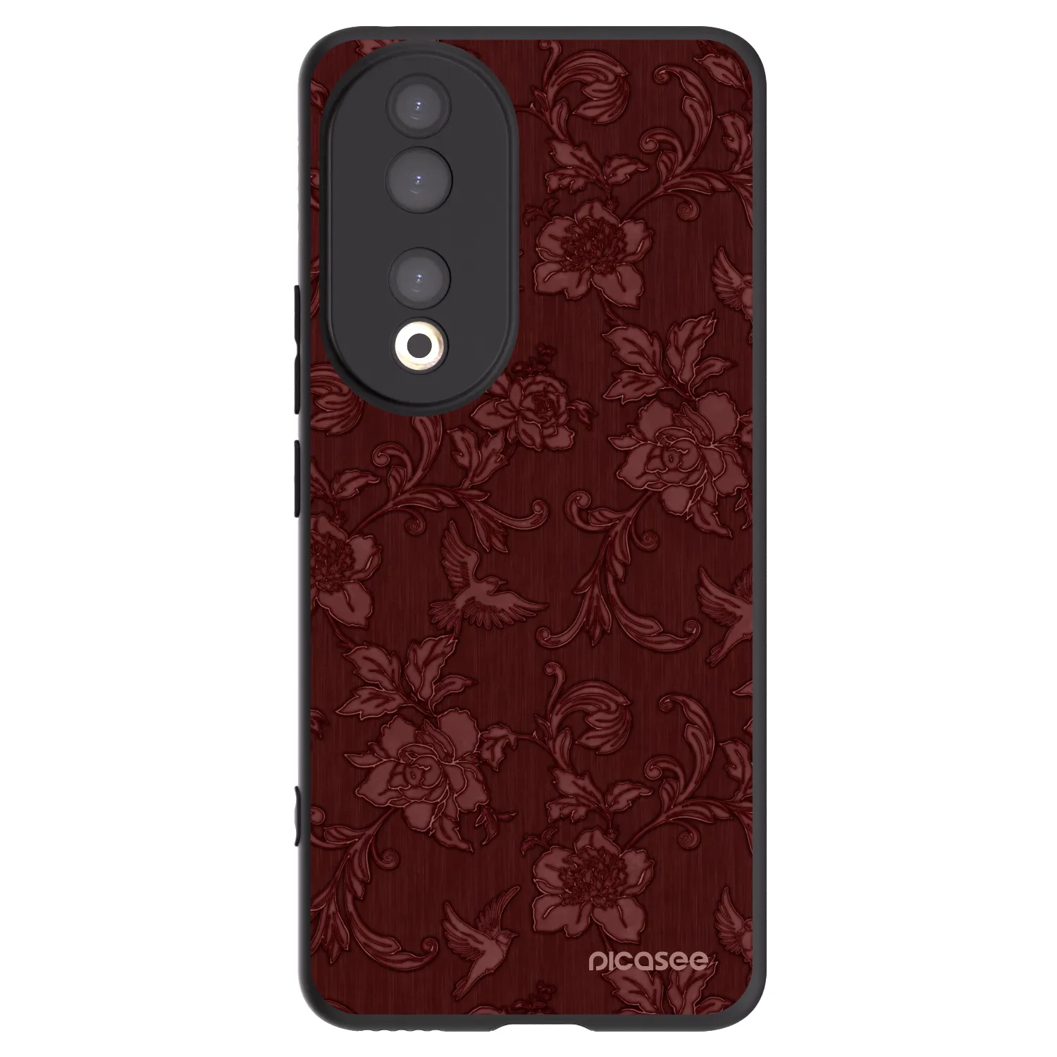 Picasee Μαύρη θήκη σιλικόνης για Honor 90 5G - Red Elegance