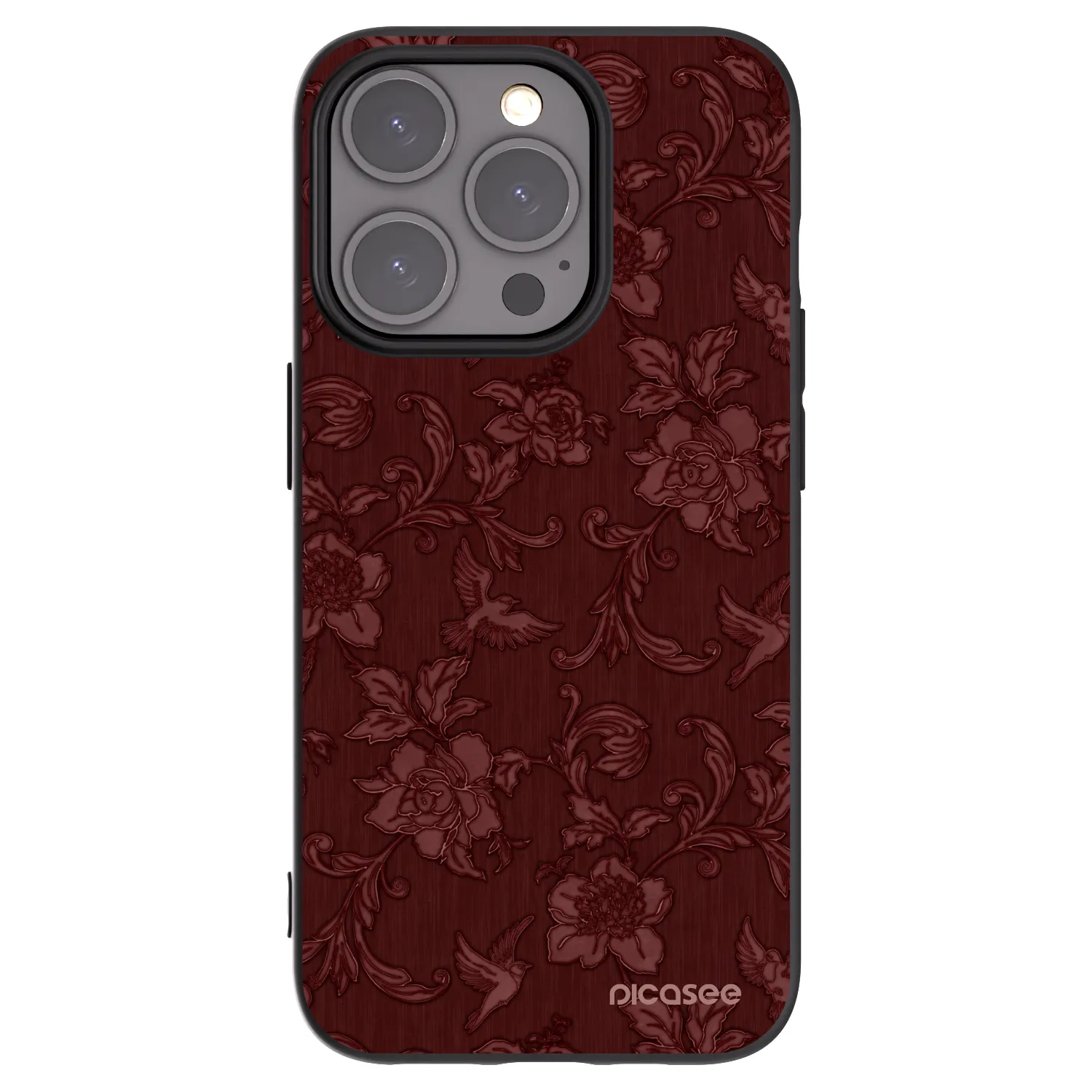 Picasee Μαύρη θήκη σιλικόνης για Apple iPhone 15 Pro - Red Elegance