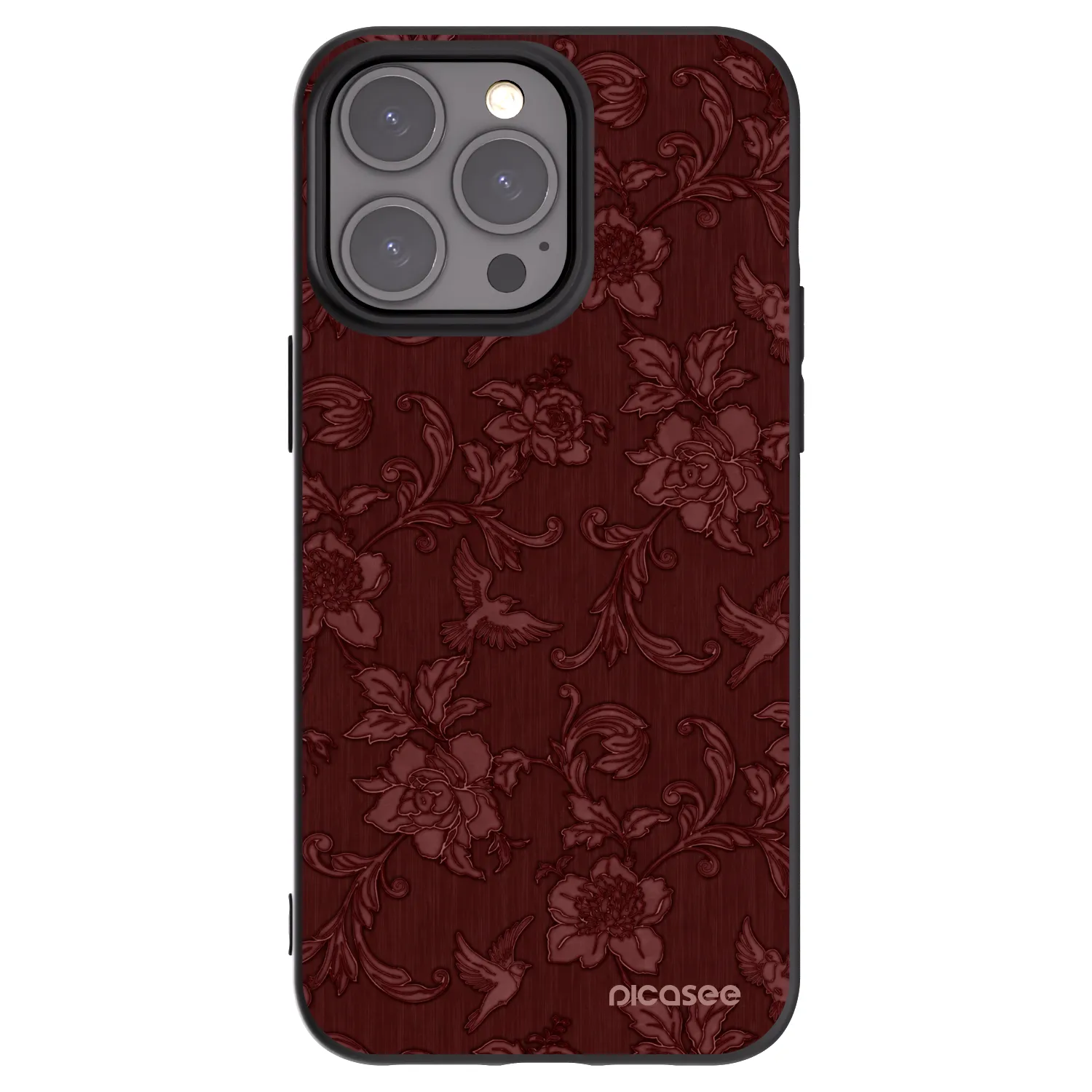 Picasee Μαύρη θήκη σιλικόνης για Apple iPhone 15 Pro Max - Red Elegance