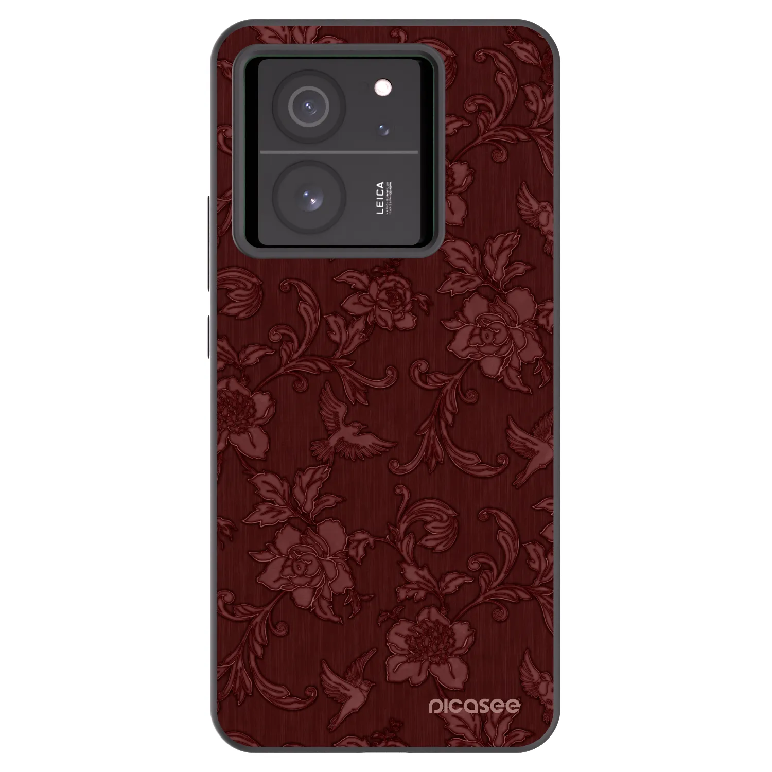 Picasee Μαύρη θήκη σιλικόνης για Xiaomi 13T - Red Elegance