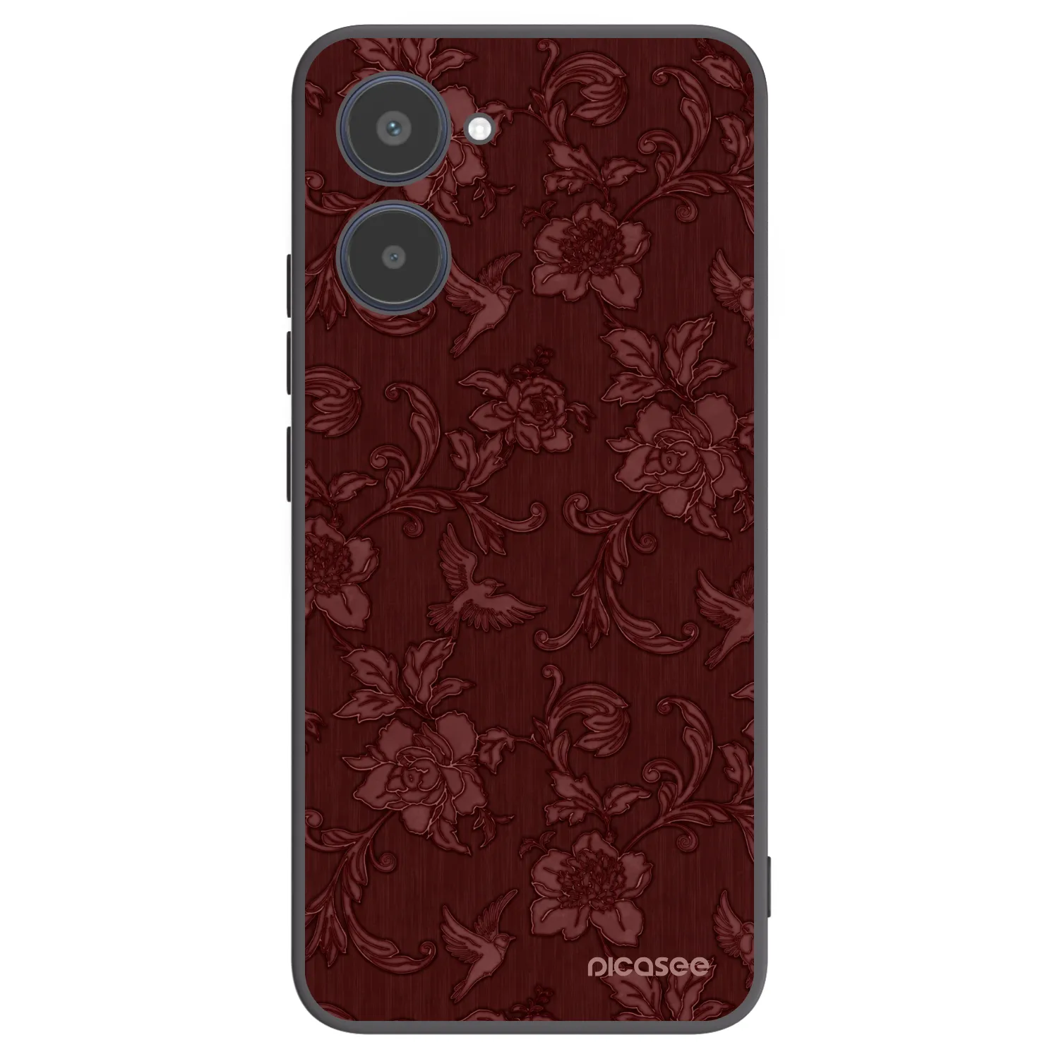Picasee Μαύρη θήκη σιλικόνης για Realme 10 4G - Red Elegance