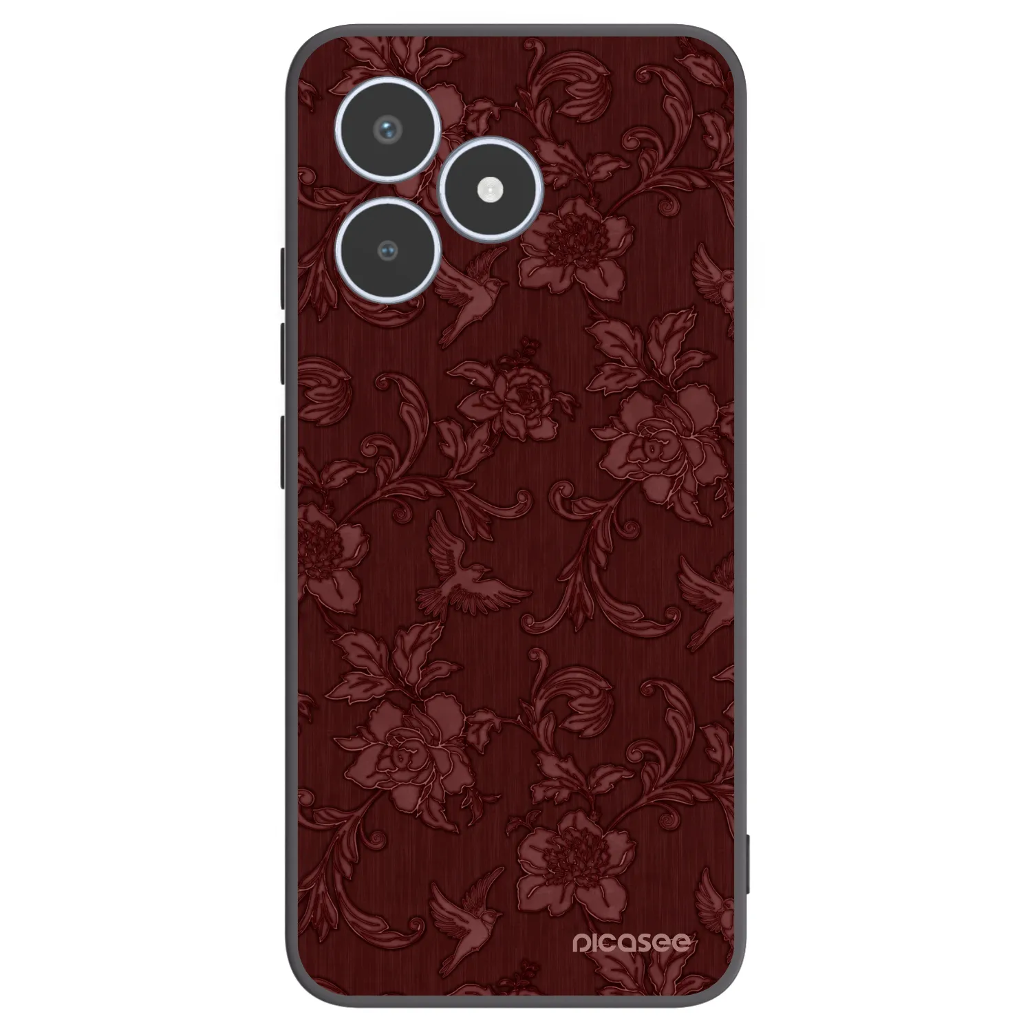 Picasee Μαύρη θήκη σιλικόνης για Realme C53 - Red Elegance