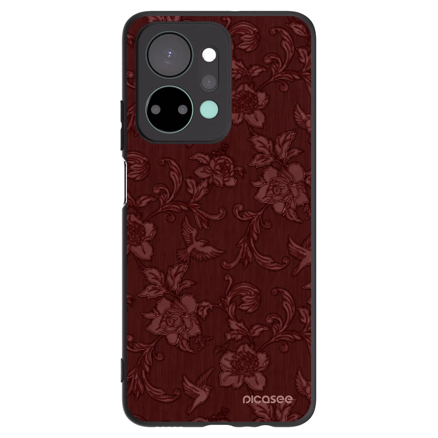 Picasee Μαύρη θήκη σιλικόνης για Honor X7a - Red Elegance