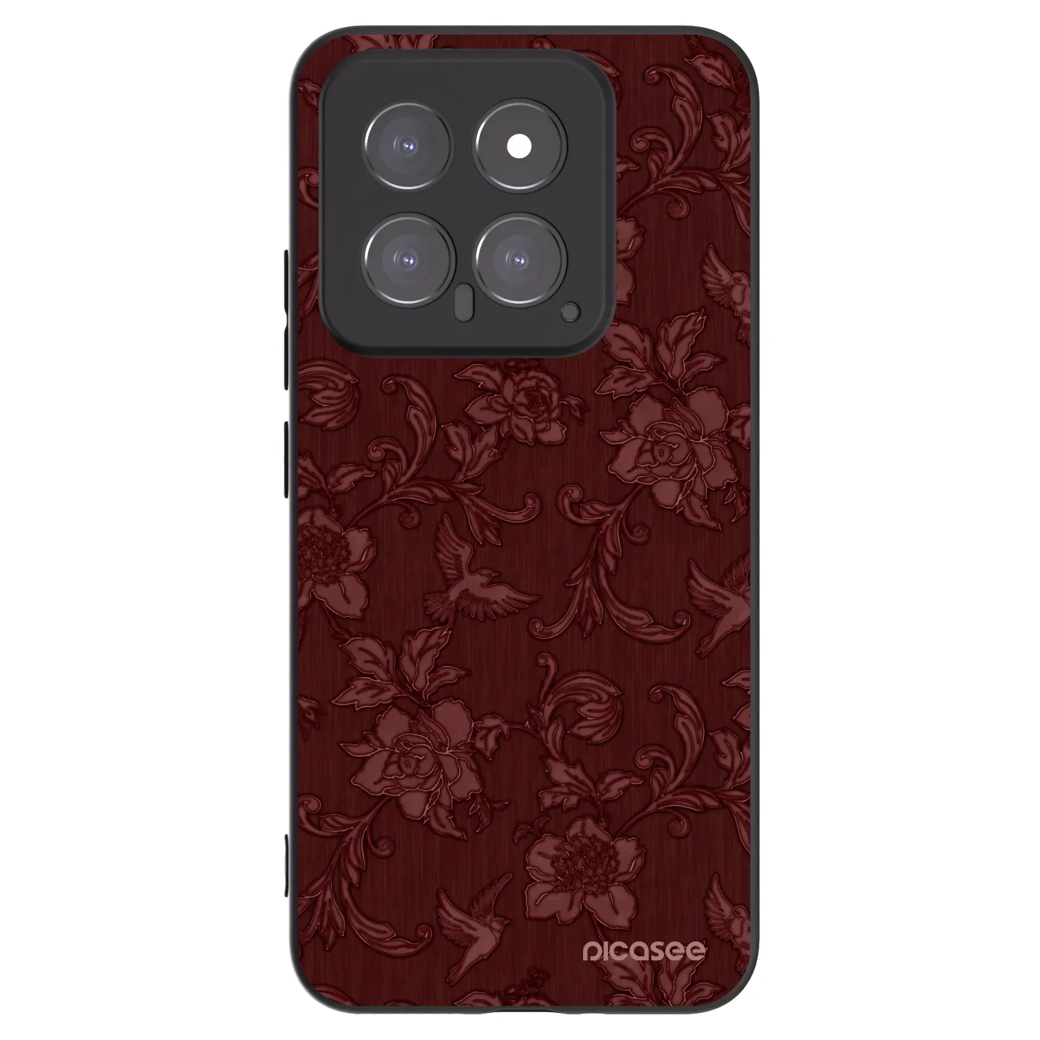 Picasee Μαύρη θήκη σιλικόνης για Xiaomi 14 - Red Elegance