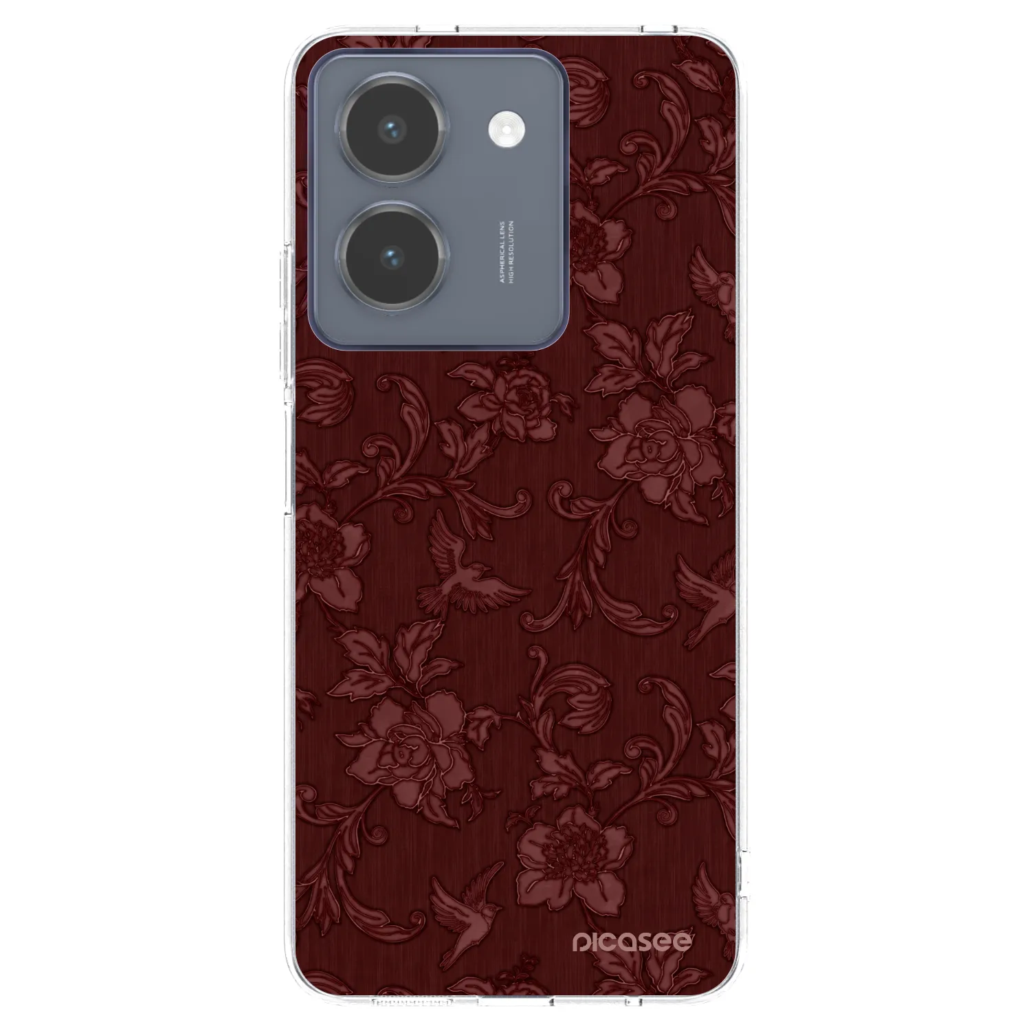 Picasee διαφανής θήκη σιλικόνης Vivo Y36 4G - Red Elegance