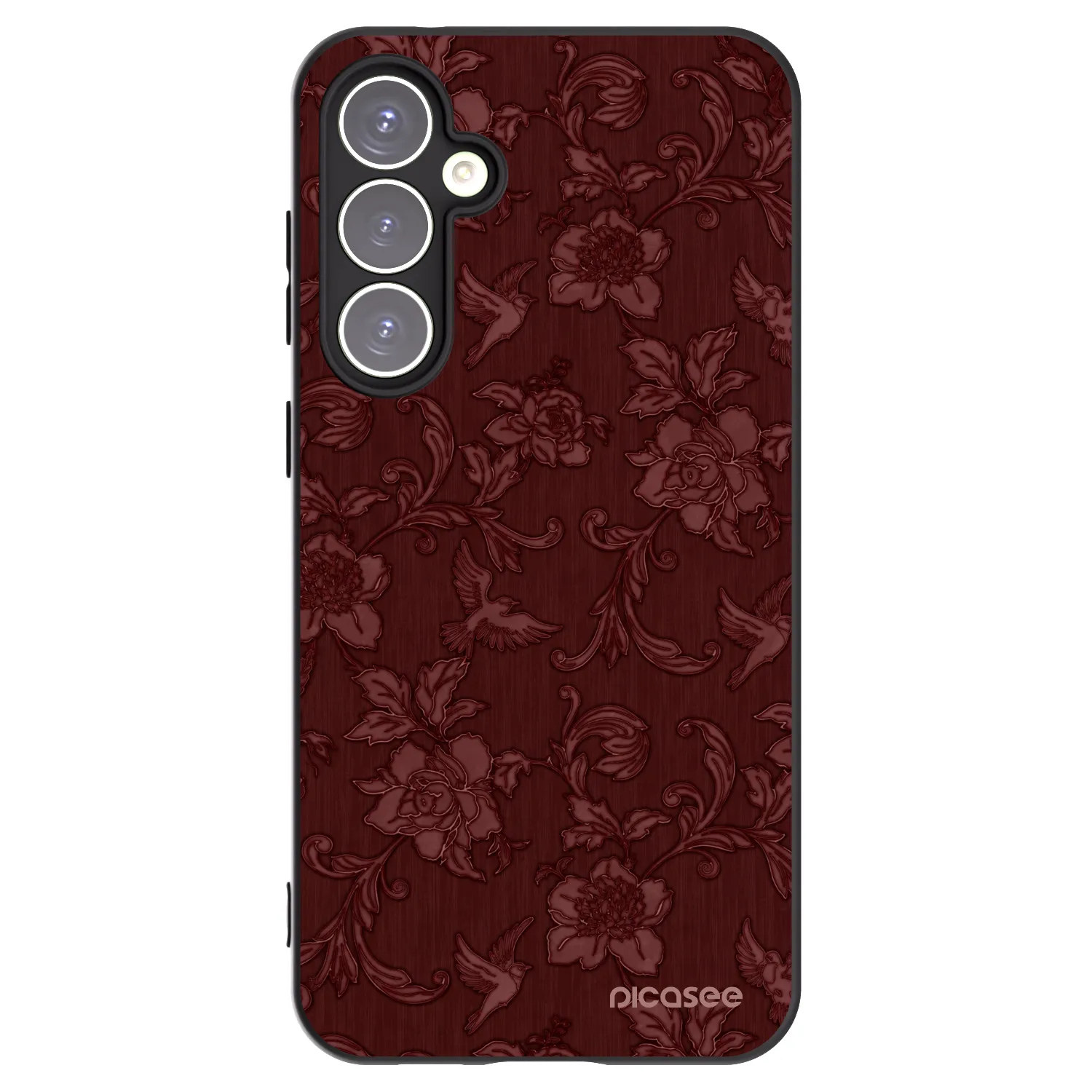 Picasee Μαύρη θήκη σιλικόνης για Samsung Galaxy S23 FE S711B - Red Elegance