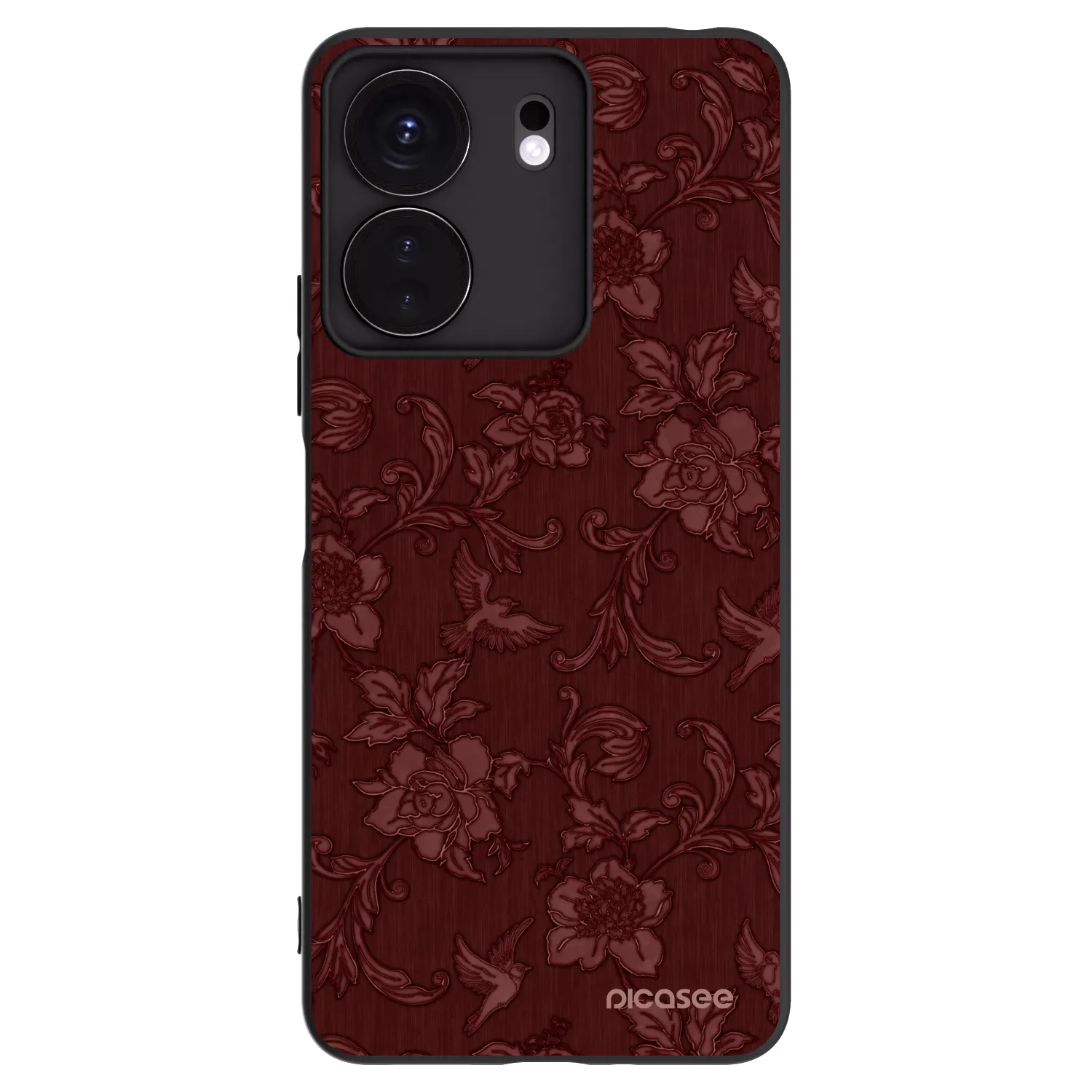 Picasee Μαύρη θήκη σιλικόνης για Xiaomi Redmi 13C 4G - Red Elegance