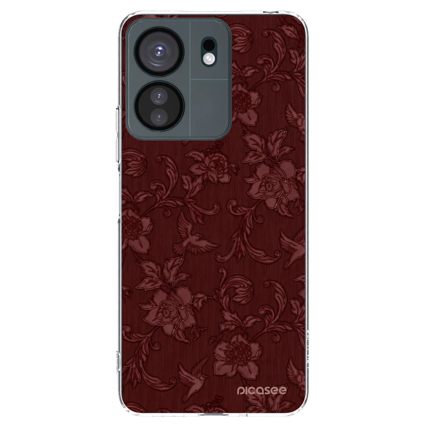 Picasee διαφανής θήκη σιλικόνης Xiaomi Redmi 13C 4G - Red Elegance