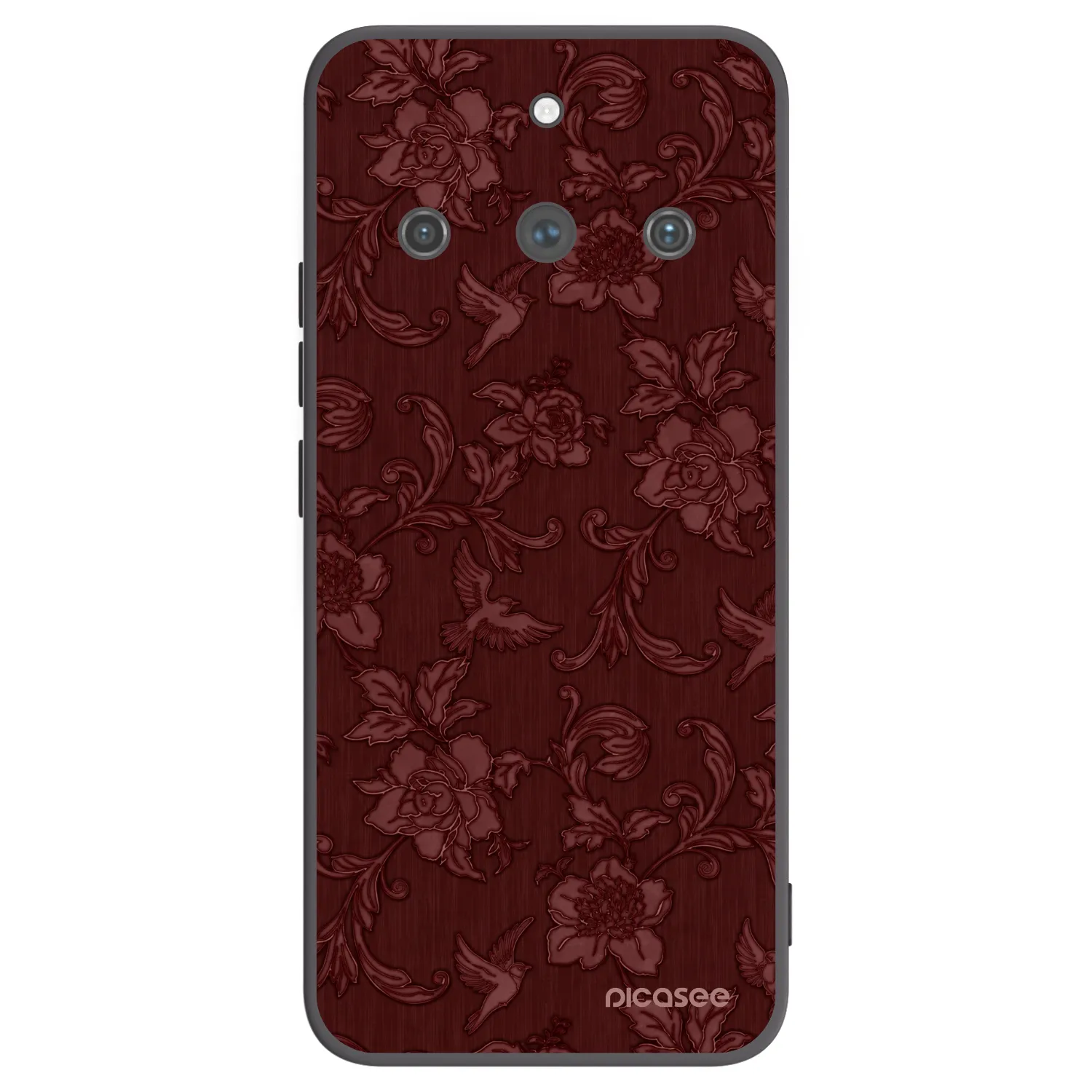 Picasee Μαύρη θήκη σιλικόνης για Realme 11 Pro+ - Red Elegance