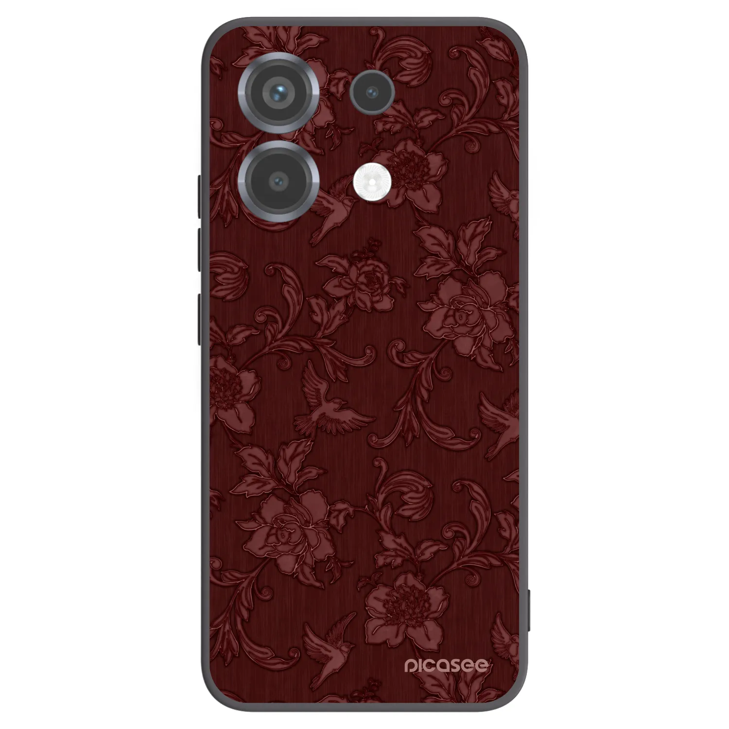 Picasee Μαύρη θήκη σιλικόνης για Xiaomi Poco X6 - Red Elegance