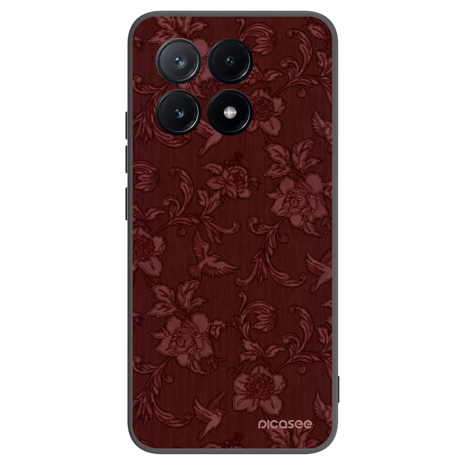Picasee Μαύρη θήκη σιλικόνης για Xiaomi Poco X6 Pro - Red Elegance