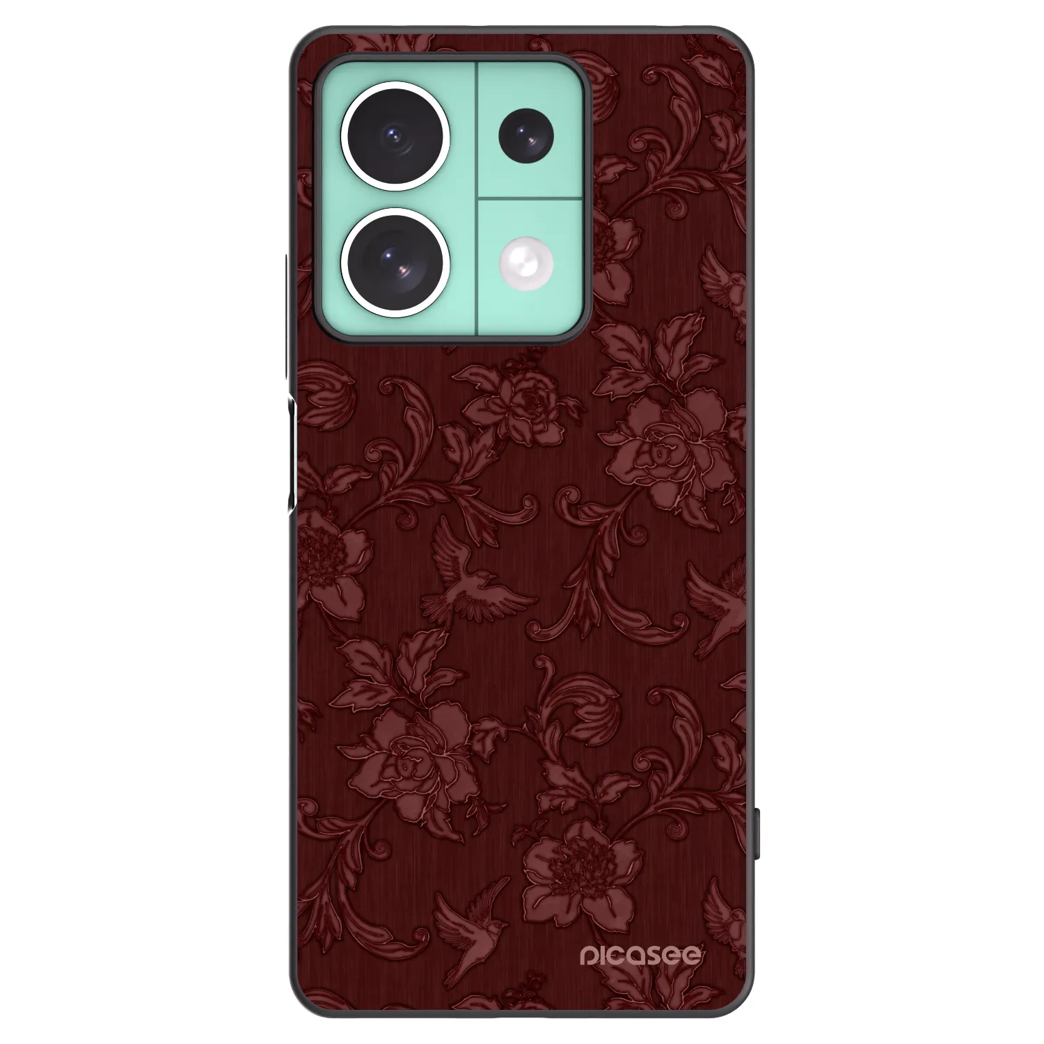 Picasee Μαύρη θήκη σιλικόνης για Xiaomi Redmi Note 13 5G - Red Elegance