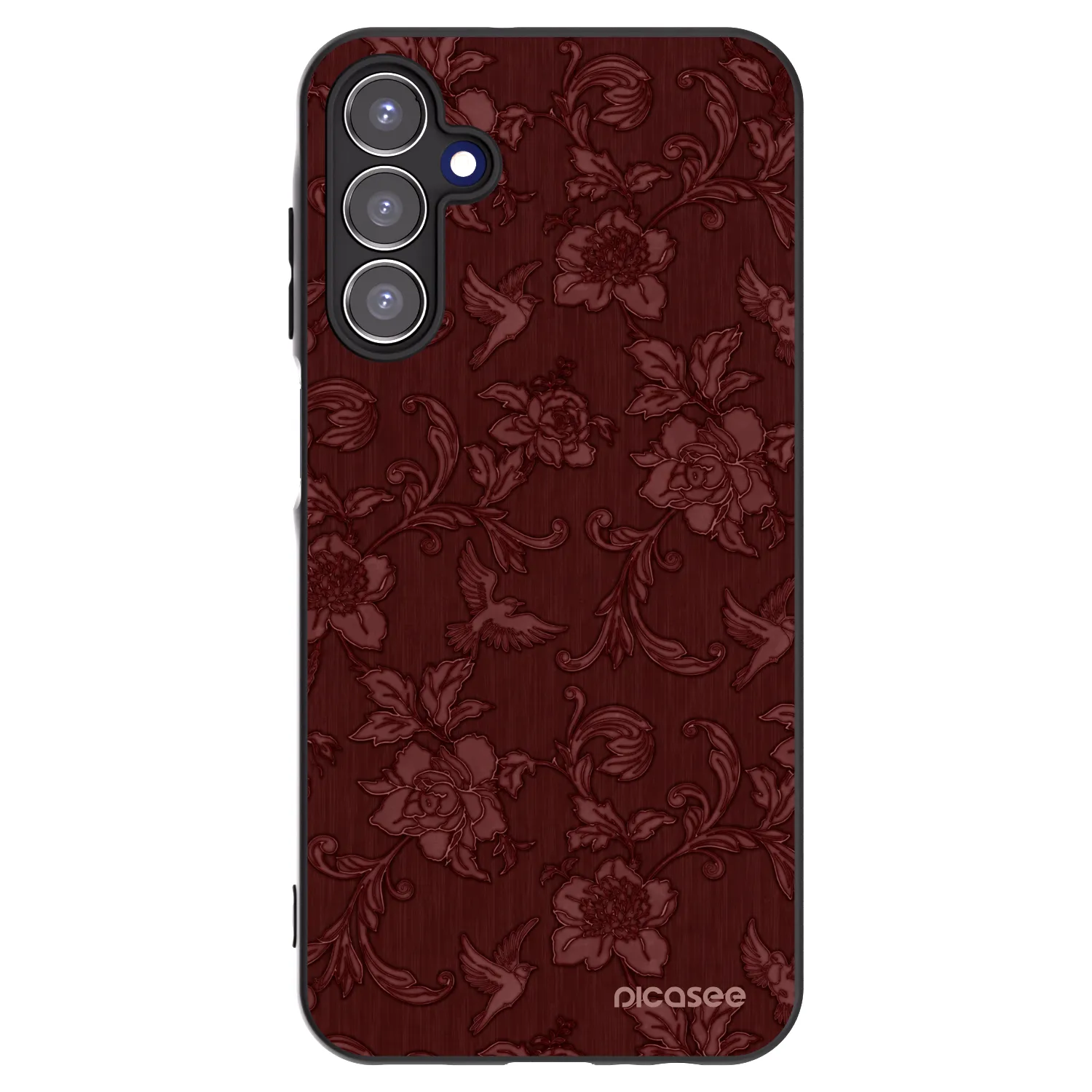 Picasee Μαύρη θήκη σιλικόνης για Samsung Galaxy A15 A155F 4G - Red Elegance