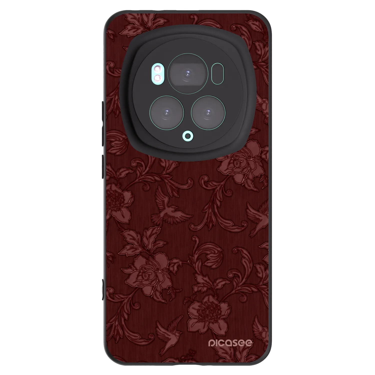 Picasee Μαύρη θήκη σιλικόνης για Honor Magic6 Pro - Red Elegance