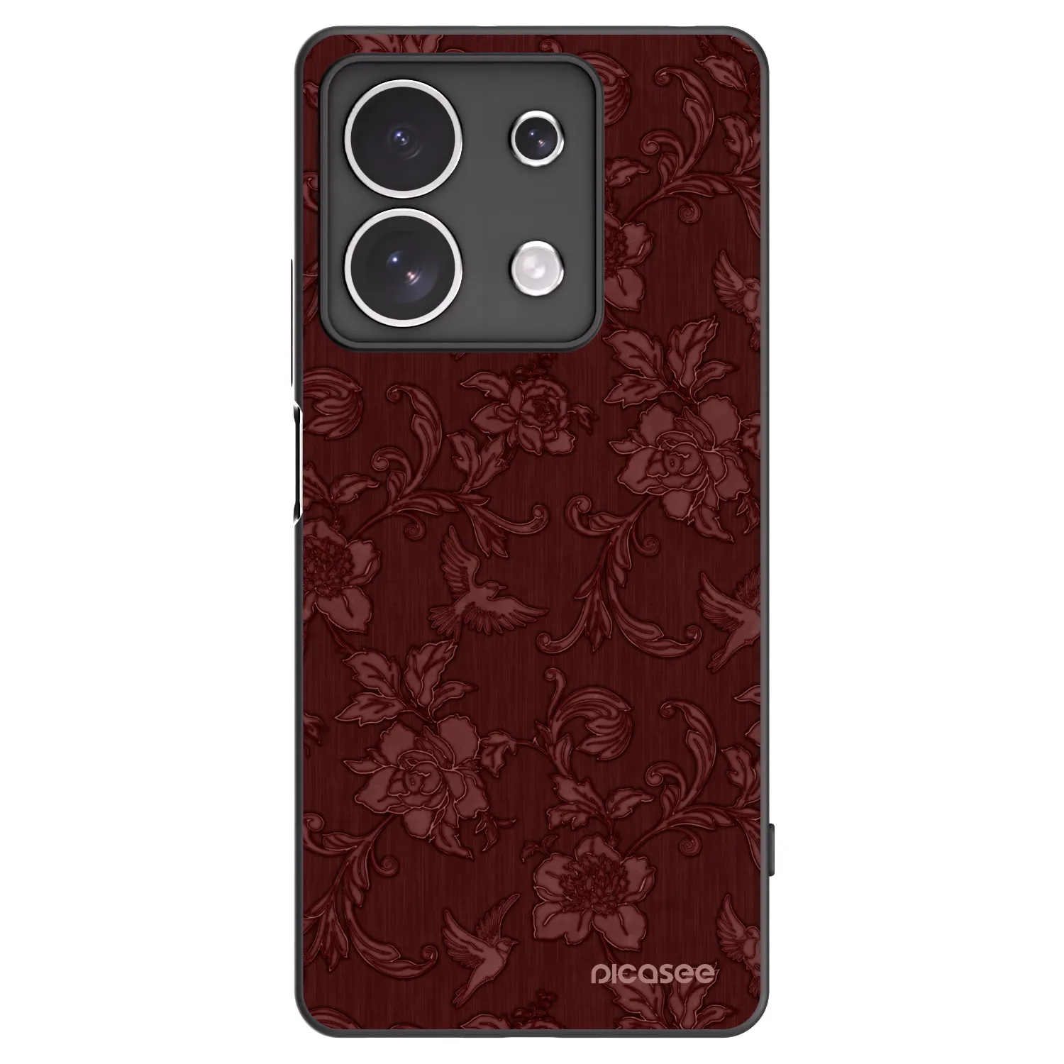 Picasee Μαύρη θήκη σιλικόνης για Xiaomi Redmi Note 13 4G - Red Elegance