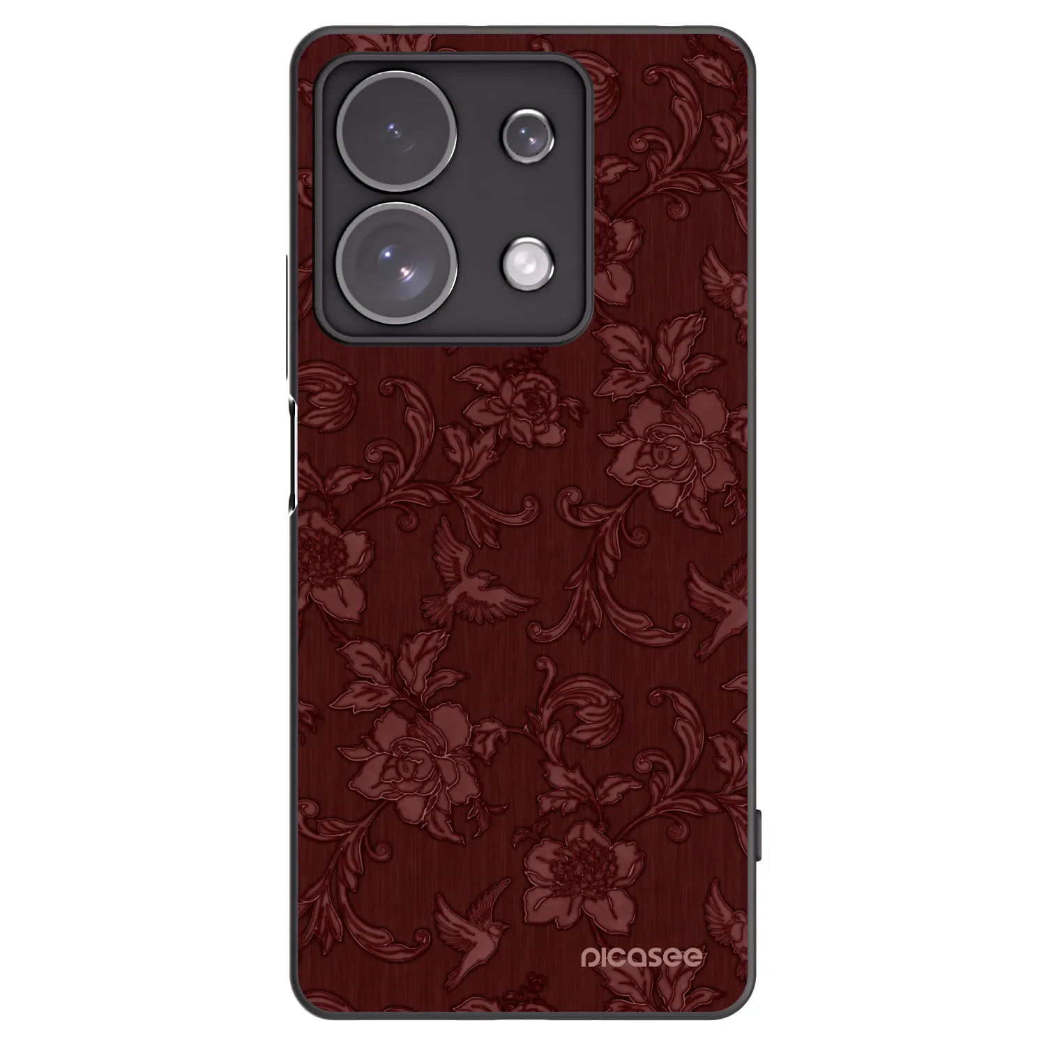 Picasee Μαύρη θήκη σιλικόνης για Xiaomi Redmi Note 13 Pro 4G - Red Elegance