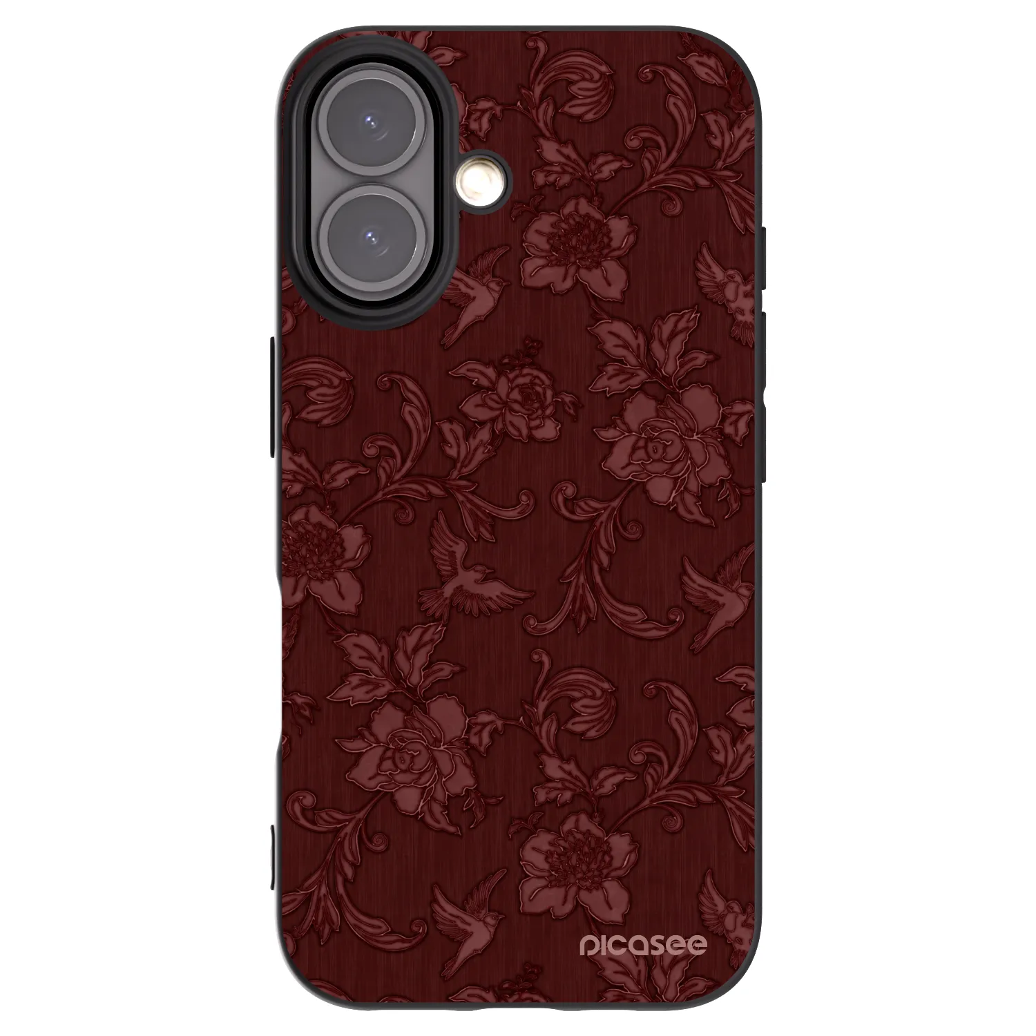 Picasee Μαύρη θήκη σιλικόνης για Apple iPhone 16 - Red Elegance