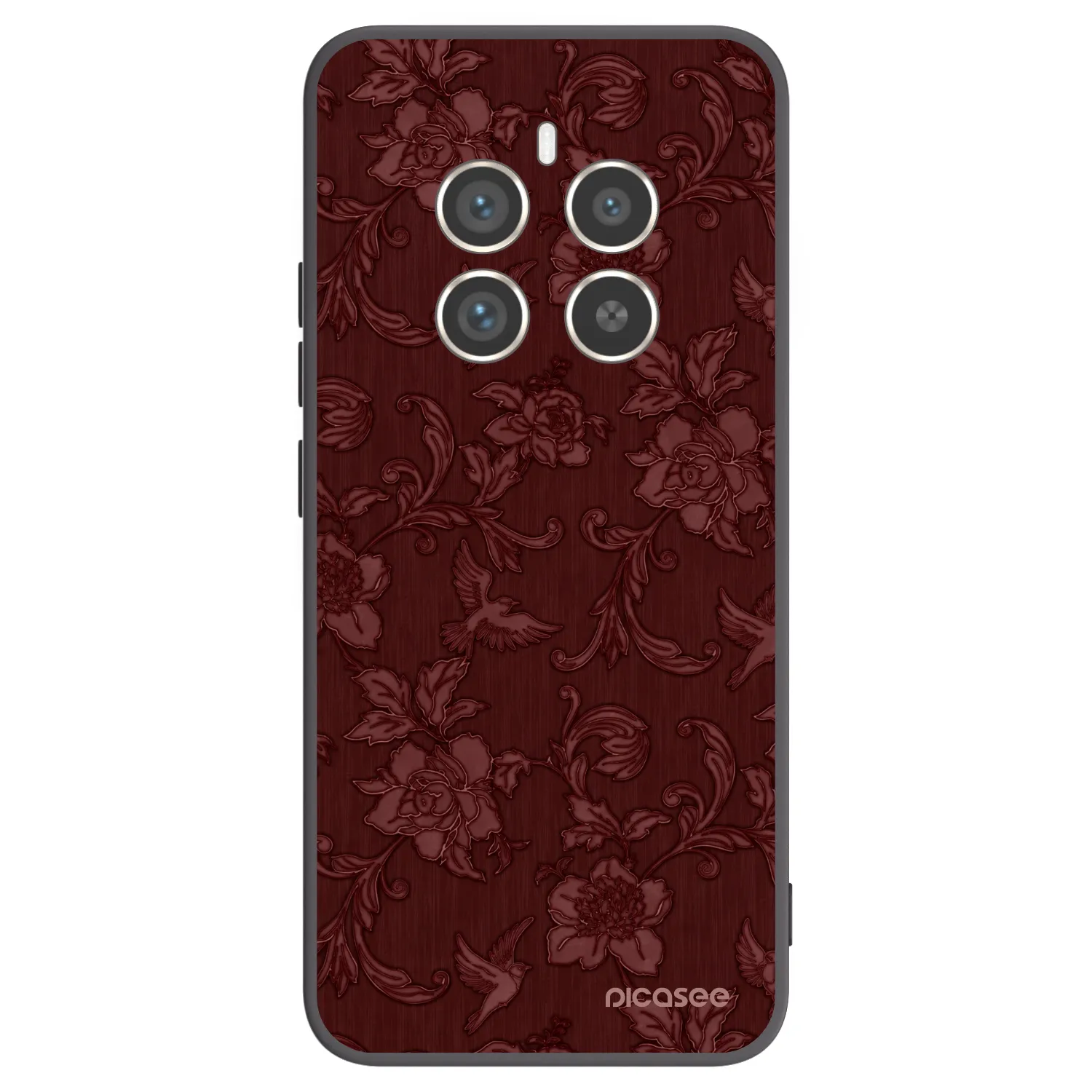 Picasee Μαύρη θήκη σιλικόνης για Realme 12 Pro 5G - Red Elegance