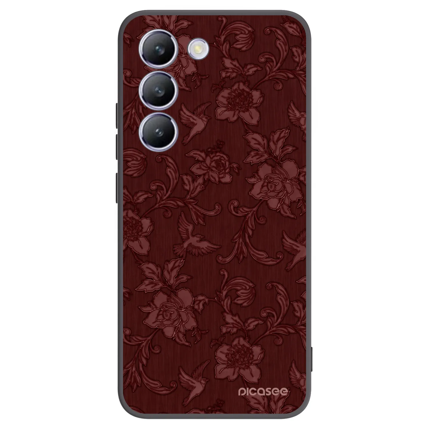 Picasee Μαύρη θήκη σιλικόνης για Vivo V40 SE 5G - Red Elegance