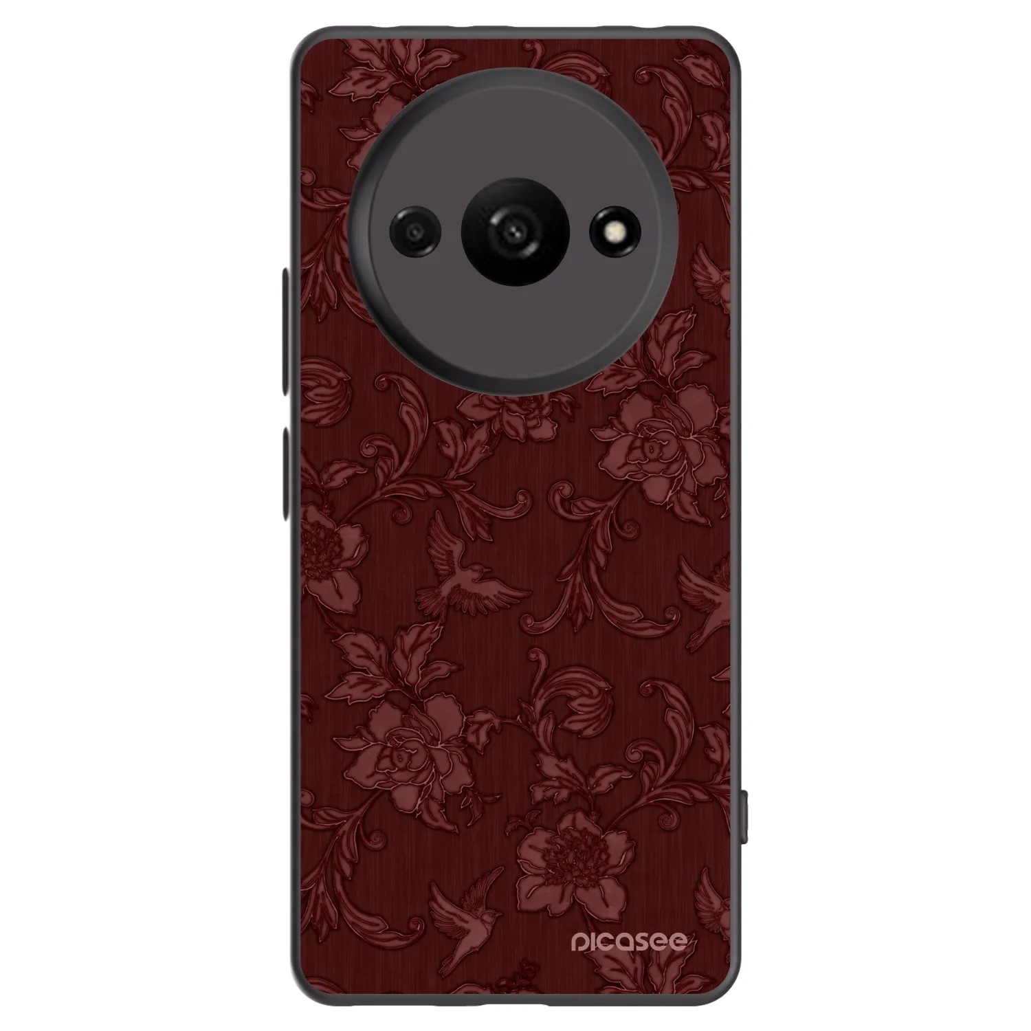 Picasee Μαύρη θήκη σιλικόνης για Xiaomi Redmi A3 - Red Elegance