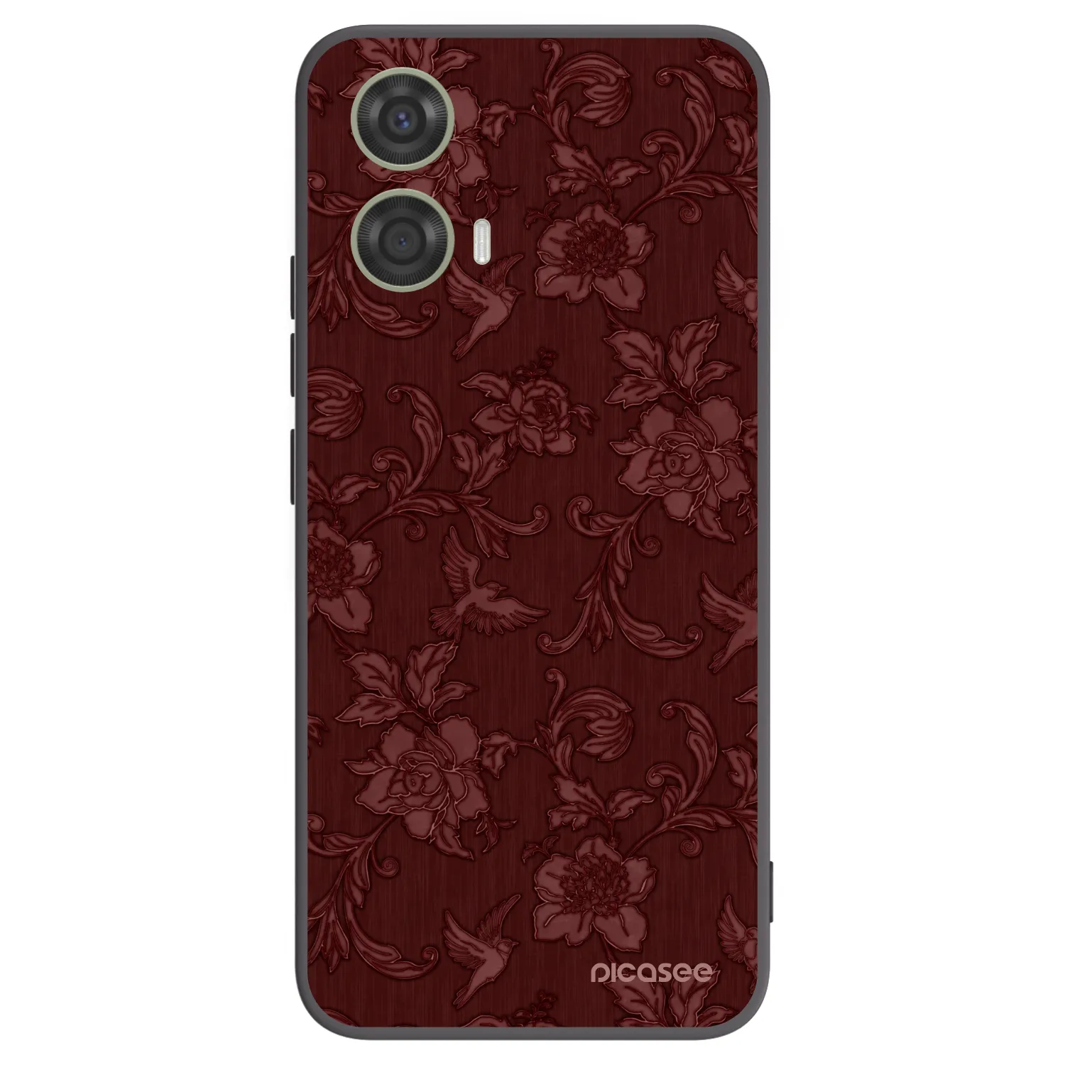 Picasee Μαύρη θήκη σιλικόνης για Motorola Moto G24 - Red Elegance