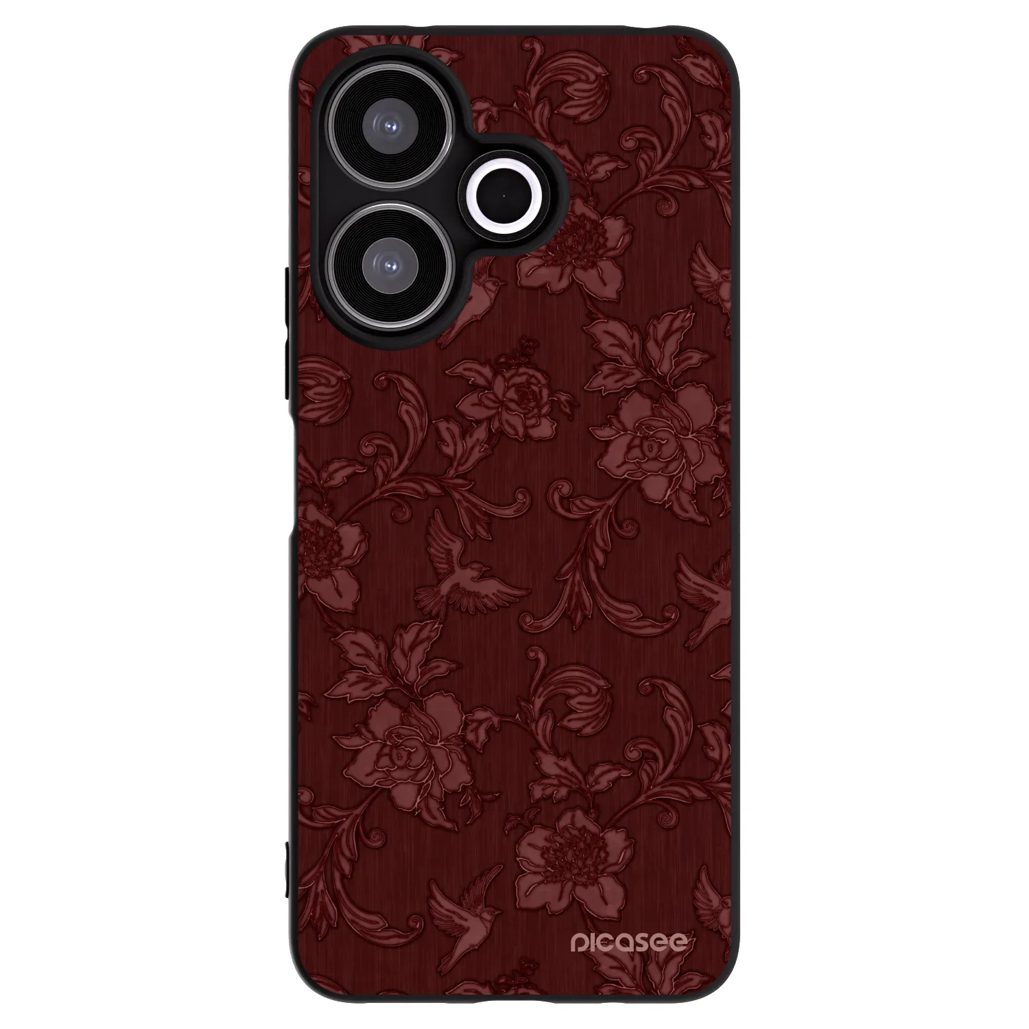 Picasee Μαύρη θήκη σιλικόνης για Xiaomi Redmi 13 4G - Red Elegance