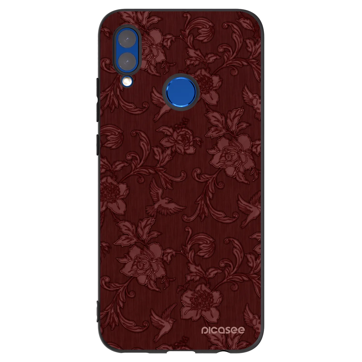 Picasee Μαύρη θήκη σιλικόνης για Huawei P Smart 2019 - Red Elegance