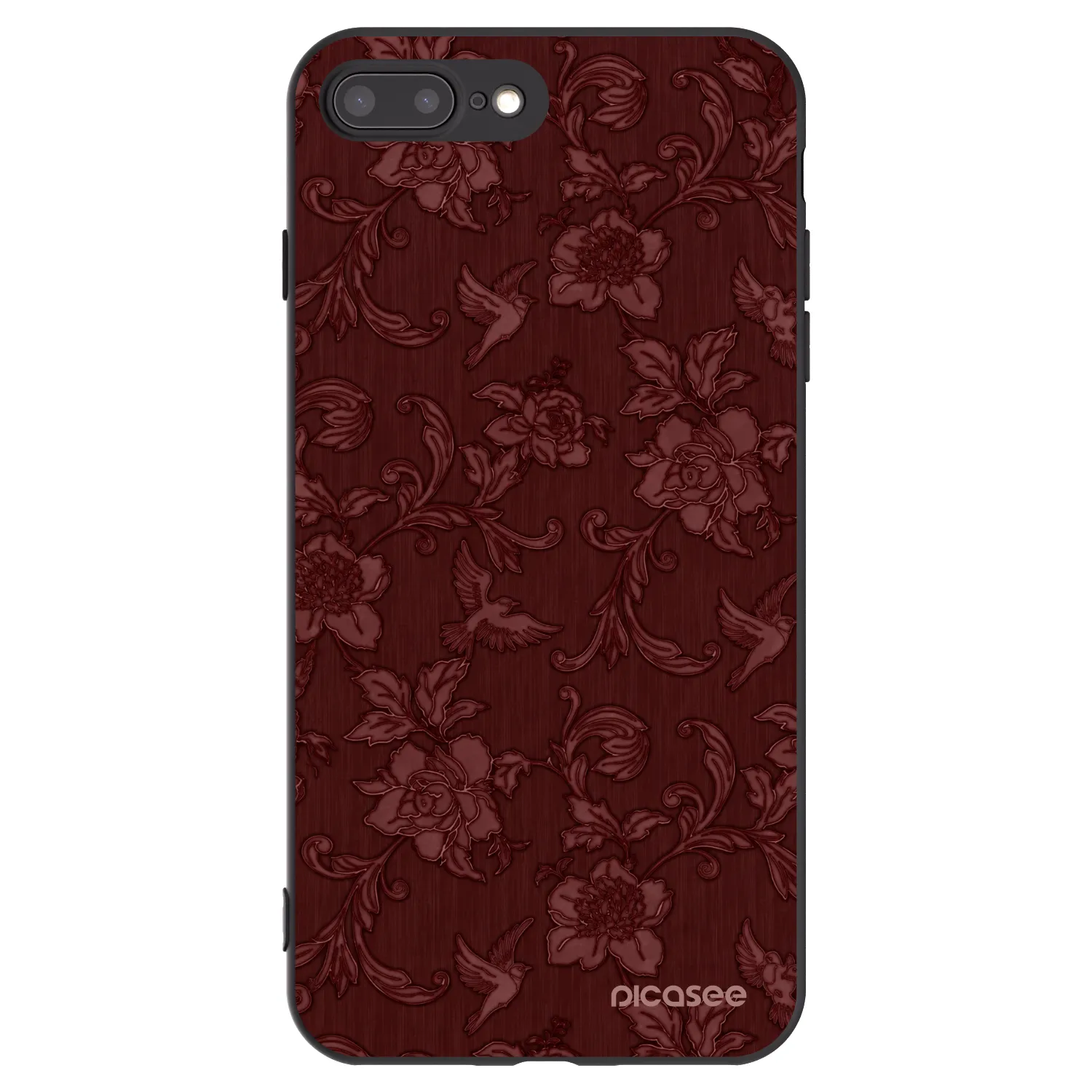 Picasee Μαύρη θήκη σιλικόνης για Apple iPhone 8 Plus - Red Elegance