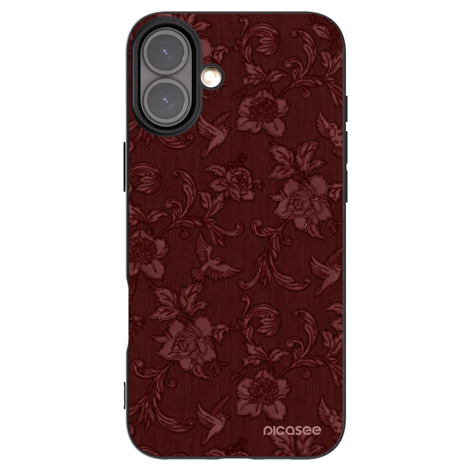Picasee Μαύρη θήκη σιλικόνης για Apple iPhone 16 Plus - Red Elegance