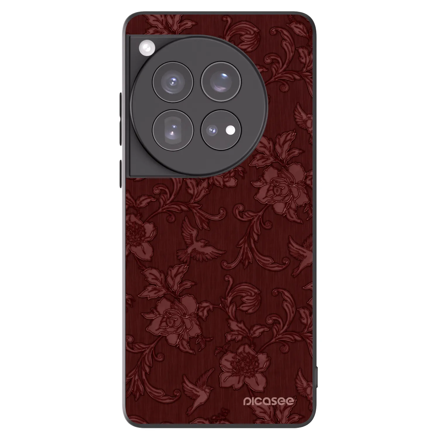 Picasee Μαύρη θήκη σιλικόνης για OnePlus 12 5G - Red Elegance