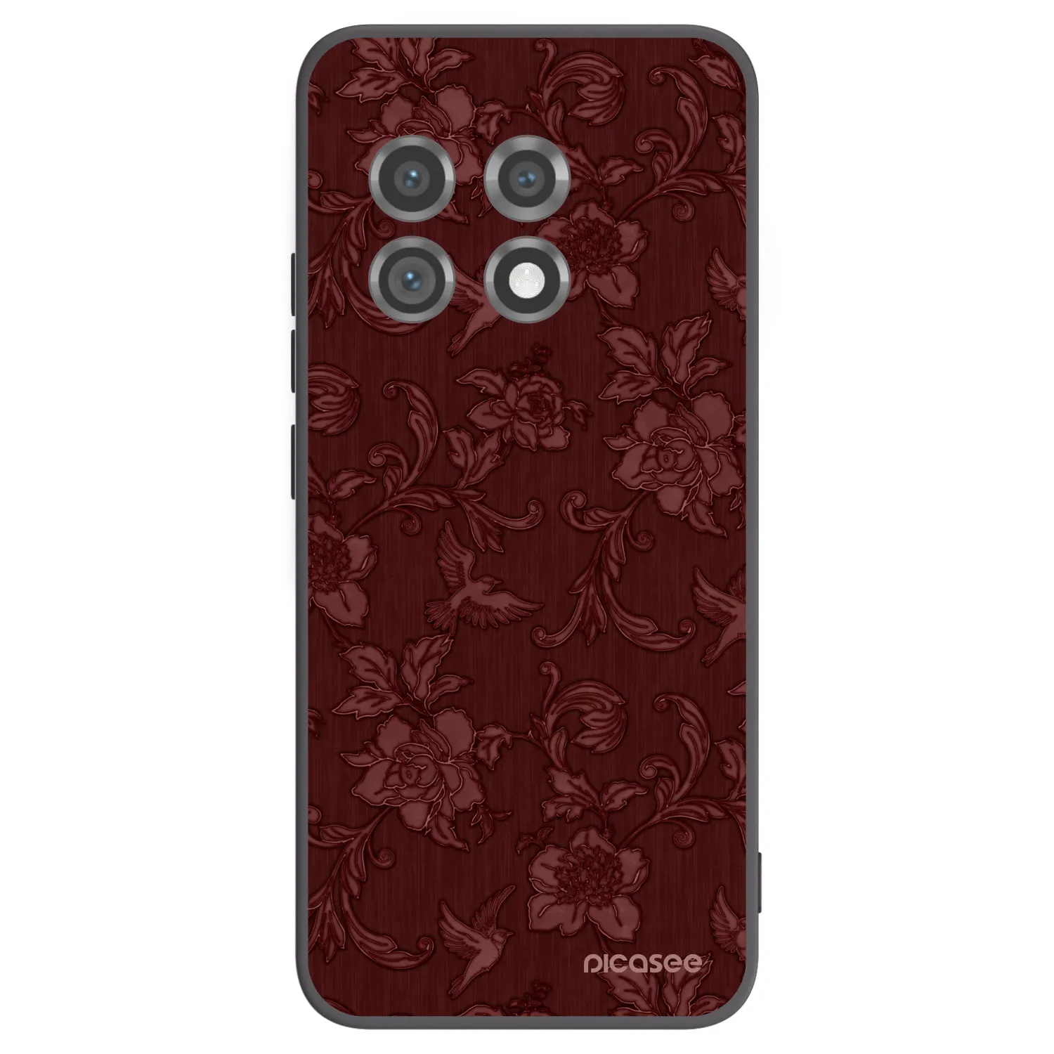 Picasee Μαύρη θήκη σιλικόνης για OnePlus 11 5G - Red Elegance