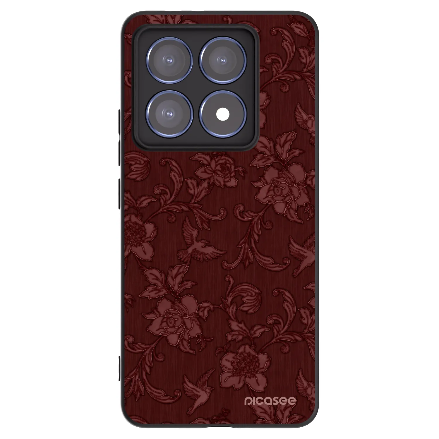 Picasee Μαύρη θήκη σιλικόνης για Xiaomi 14T Pro - Red Elegance