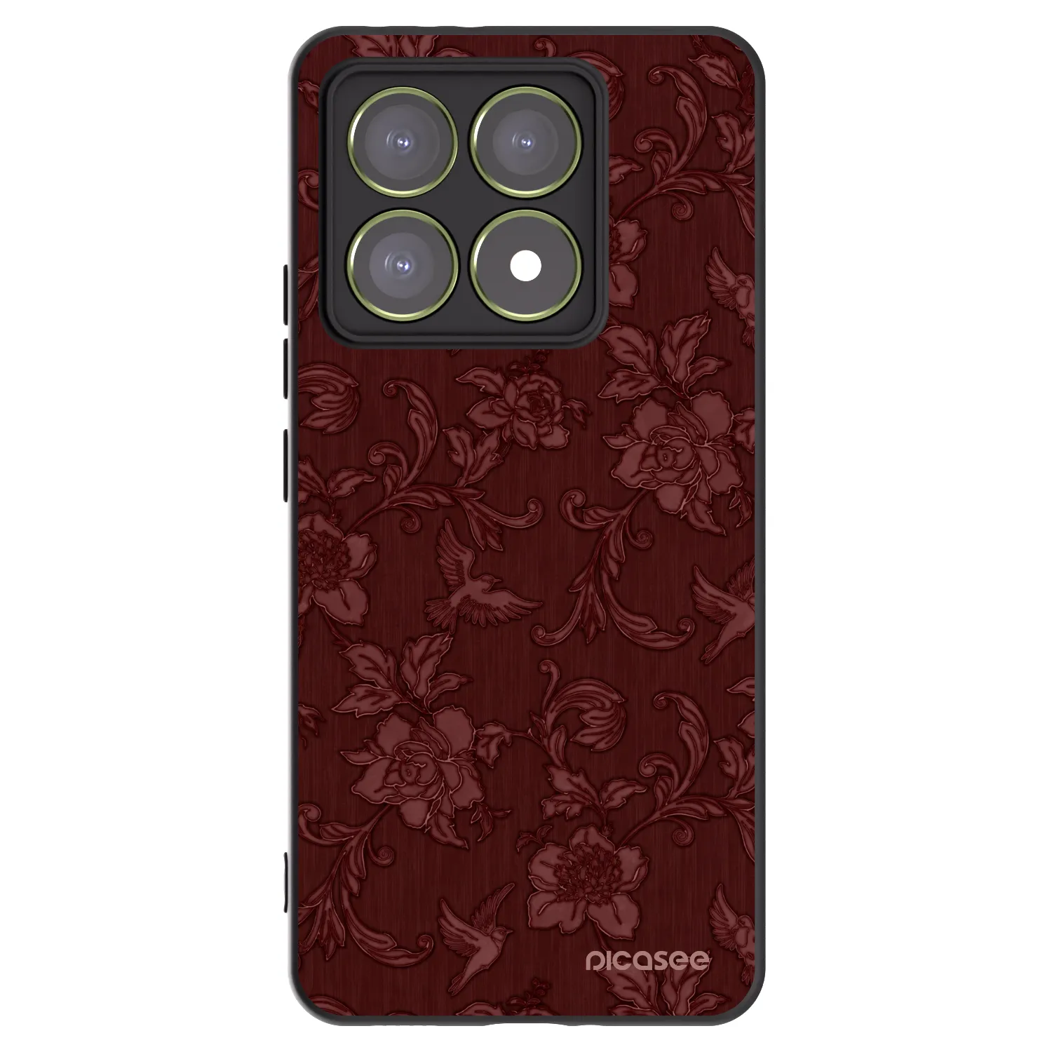Picasee Μαύρη θήκη σιλικόνης για Xiaomi 14T - Red Elegance
