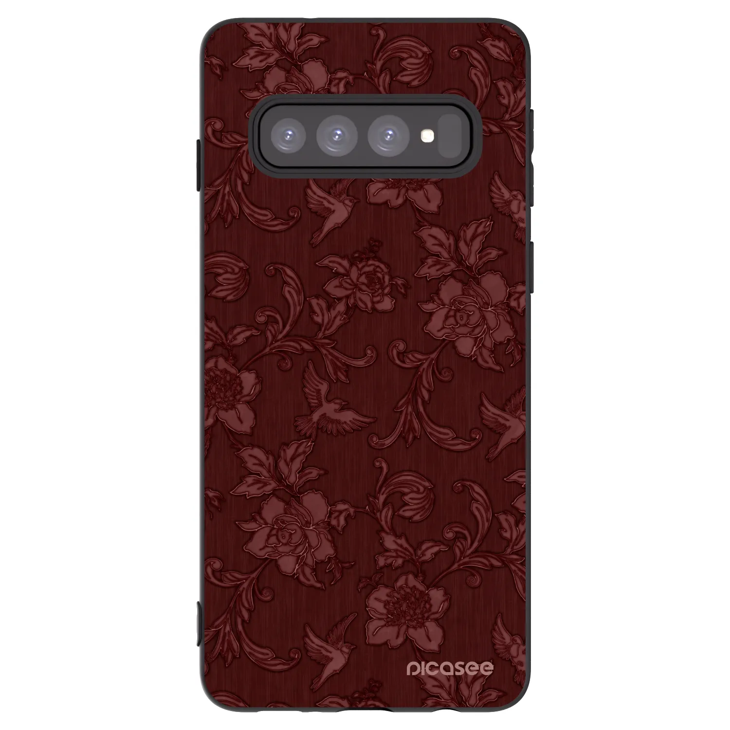 Picasee Μαύρη θήκη σιλικόνης για Samsung Galaxy S10 G973 - Red Elegance