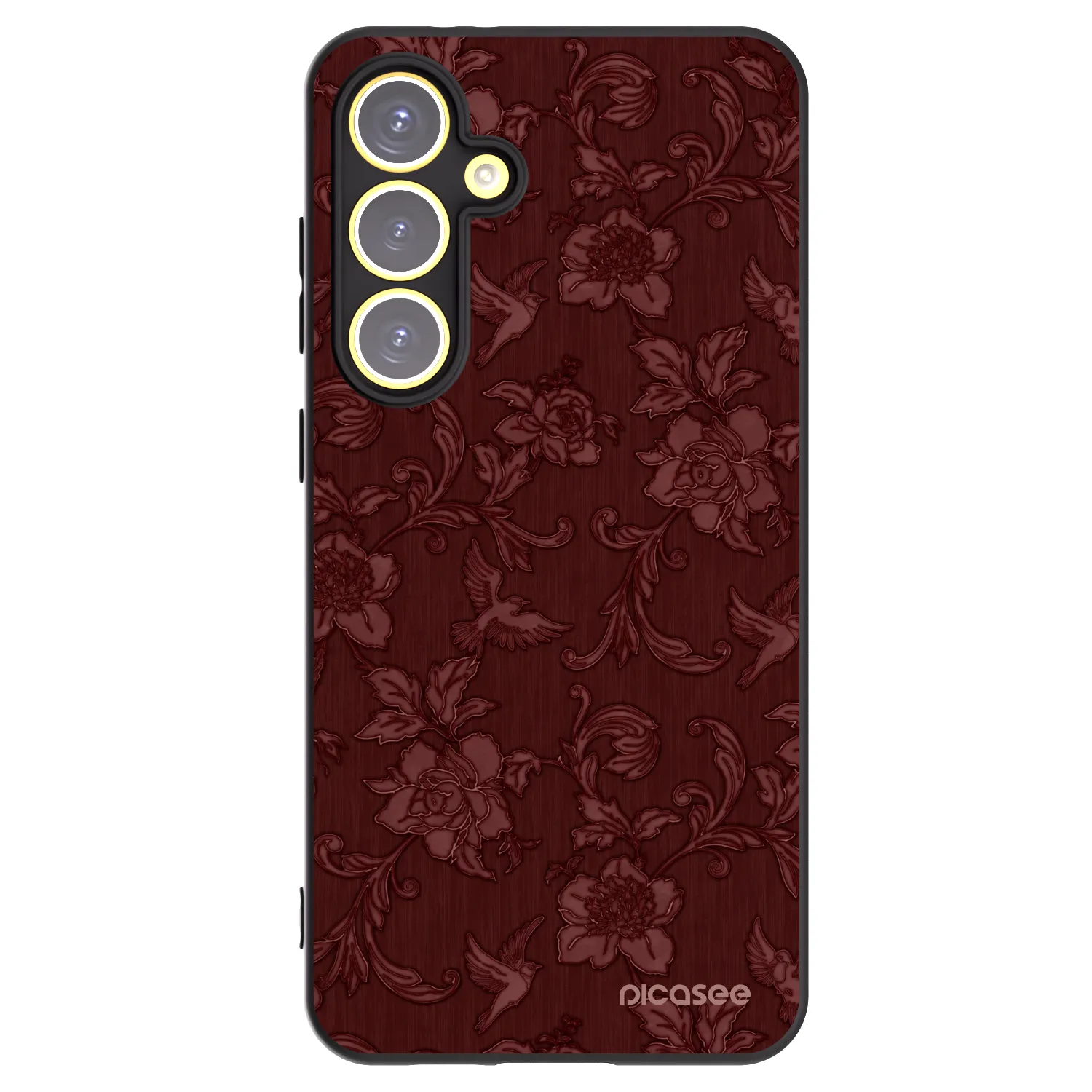 Picasee Μαύρη θήκη σιλικόνης για Samsung Galaxy S24 FE S721B - Red Elegance