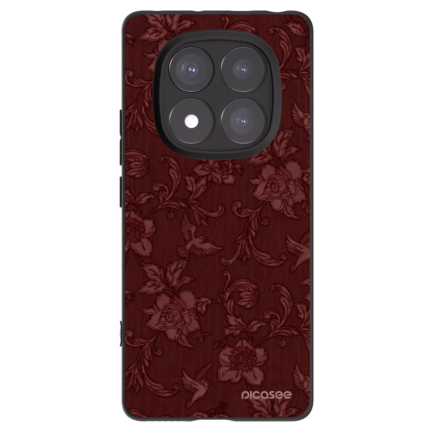 Picasee Μαύρη θήκη σιλικόνης για Xiaomi Redmi Note 14 Pro+ 5G - Red Elegance