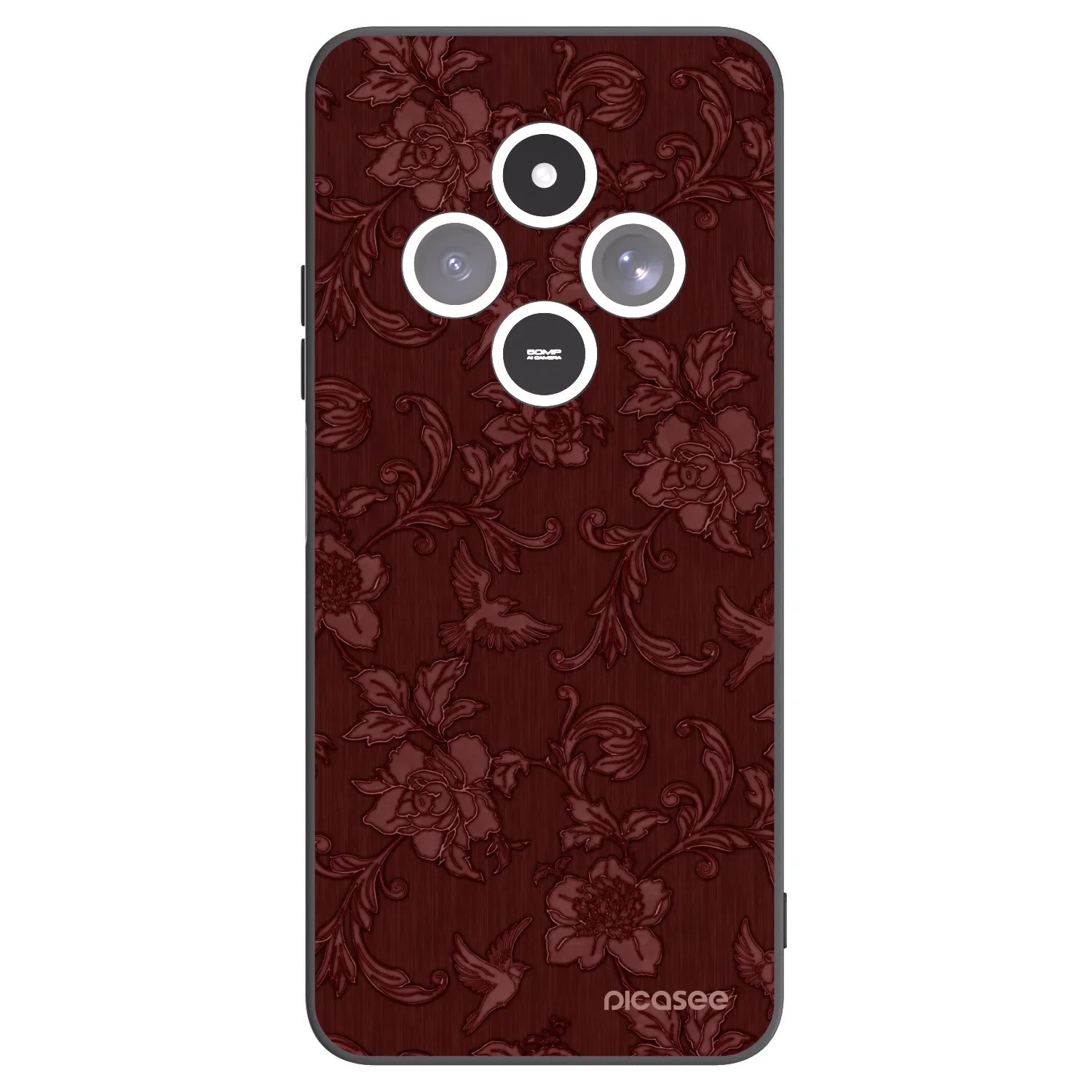 Picasee Μαύρη θήκη σιλικόνης για Xiaomi Redmi 14C - Red Elegance