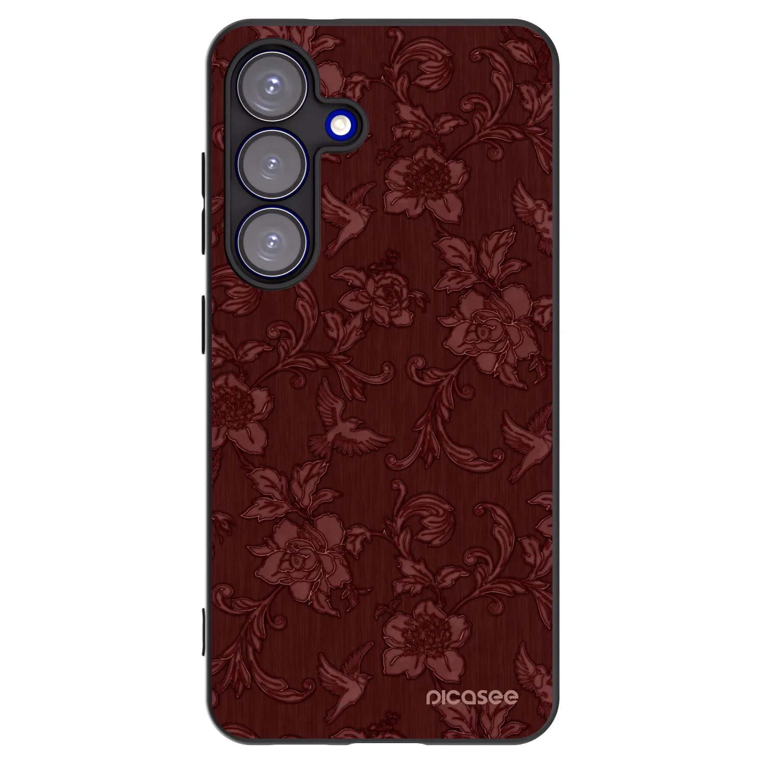 Picasee Μαύρη θήκη σιλικόνης για Samsung Galaxy S25 5G - Red Elegance