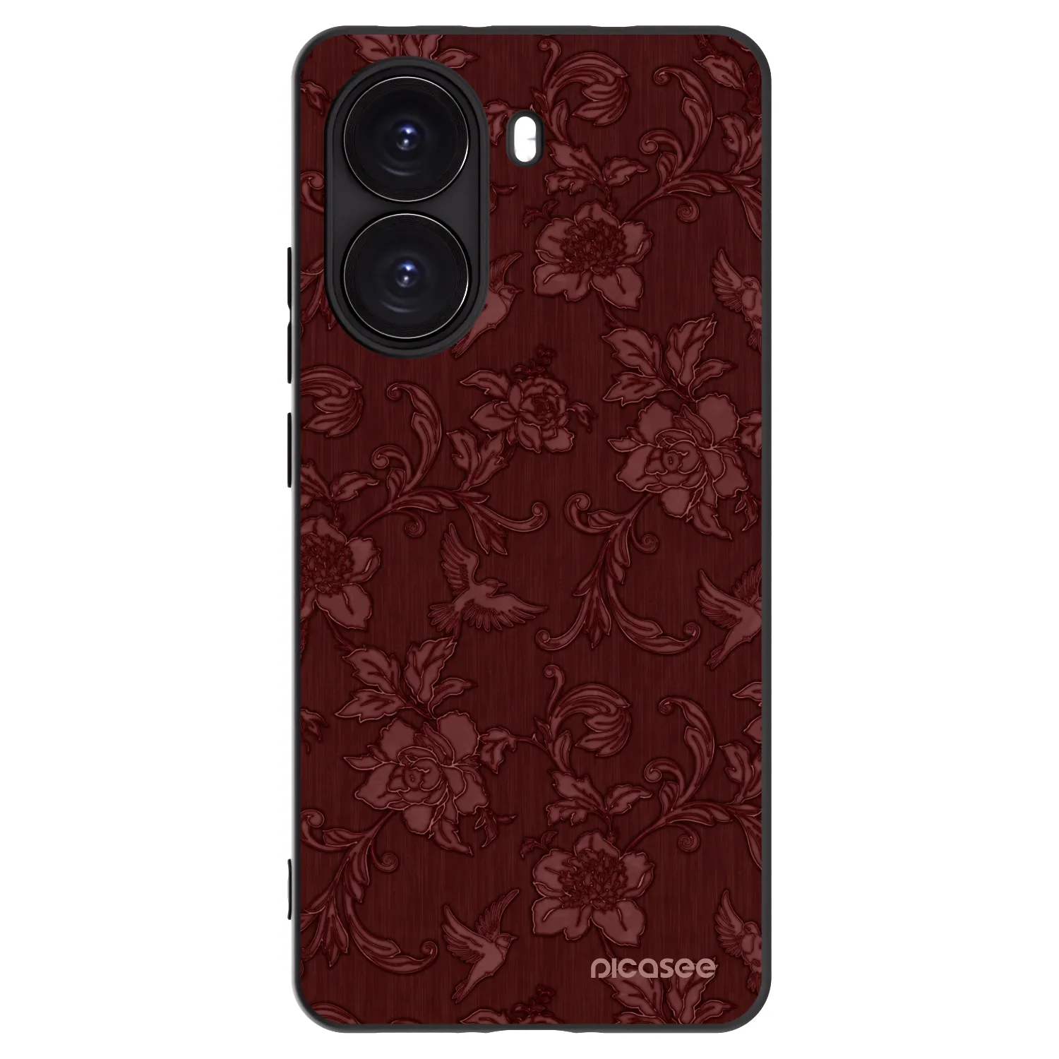 Picasee Μαύρη θήκη σιλικόνης για Xiaomi Poco X7 Pro 5G - Red Elegance