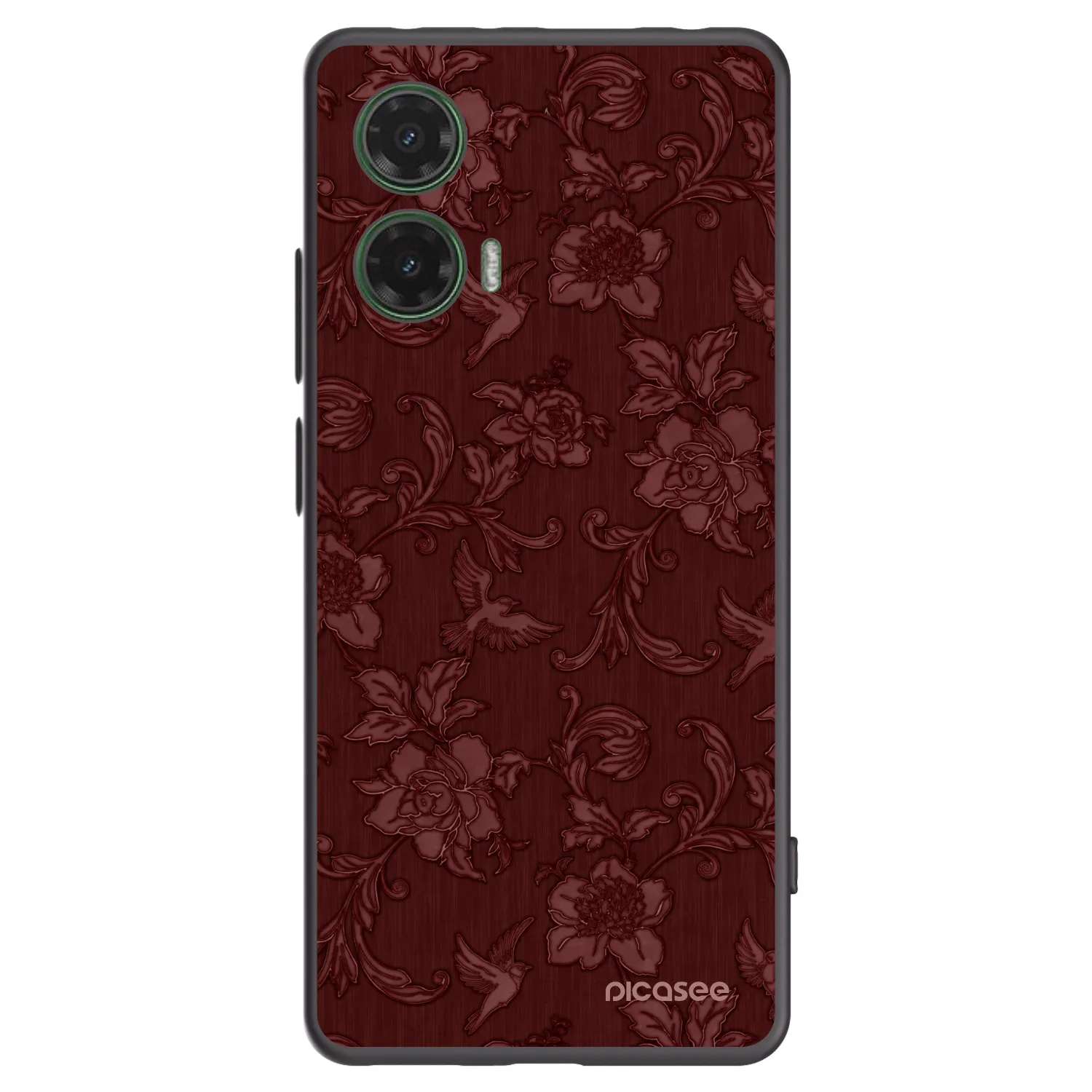 Picasee Μαύρη θήκη σιλικόνης για Motorola Moto G35 5G - Red Elegance