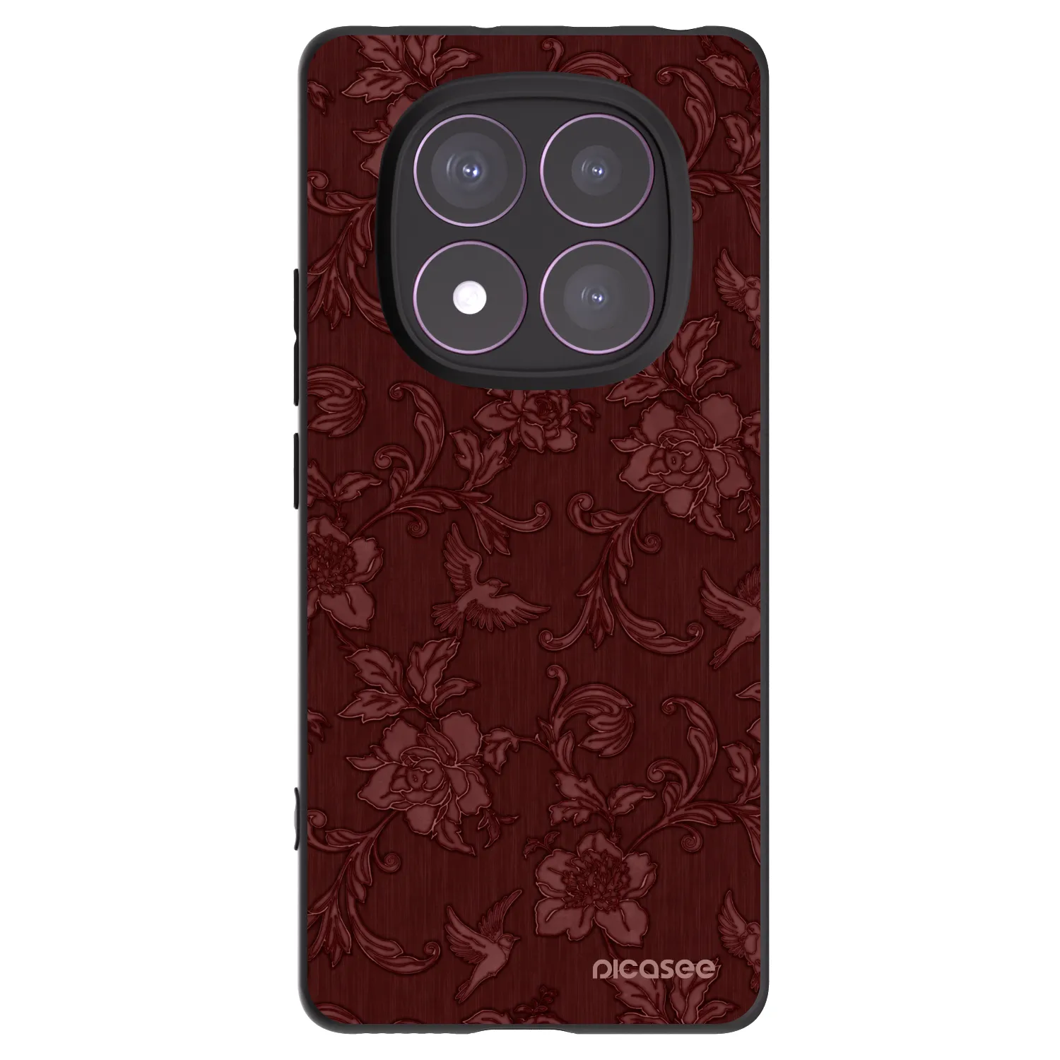 Picasee Μαύρη θήκη σιλικόνης για Xiaomi Redmi Note 14 Pro 4G - Red Elegance