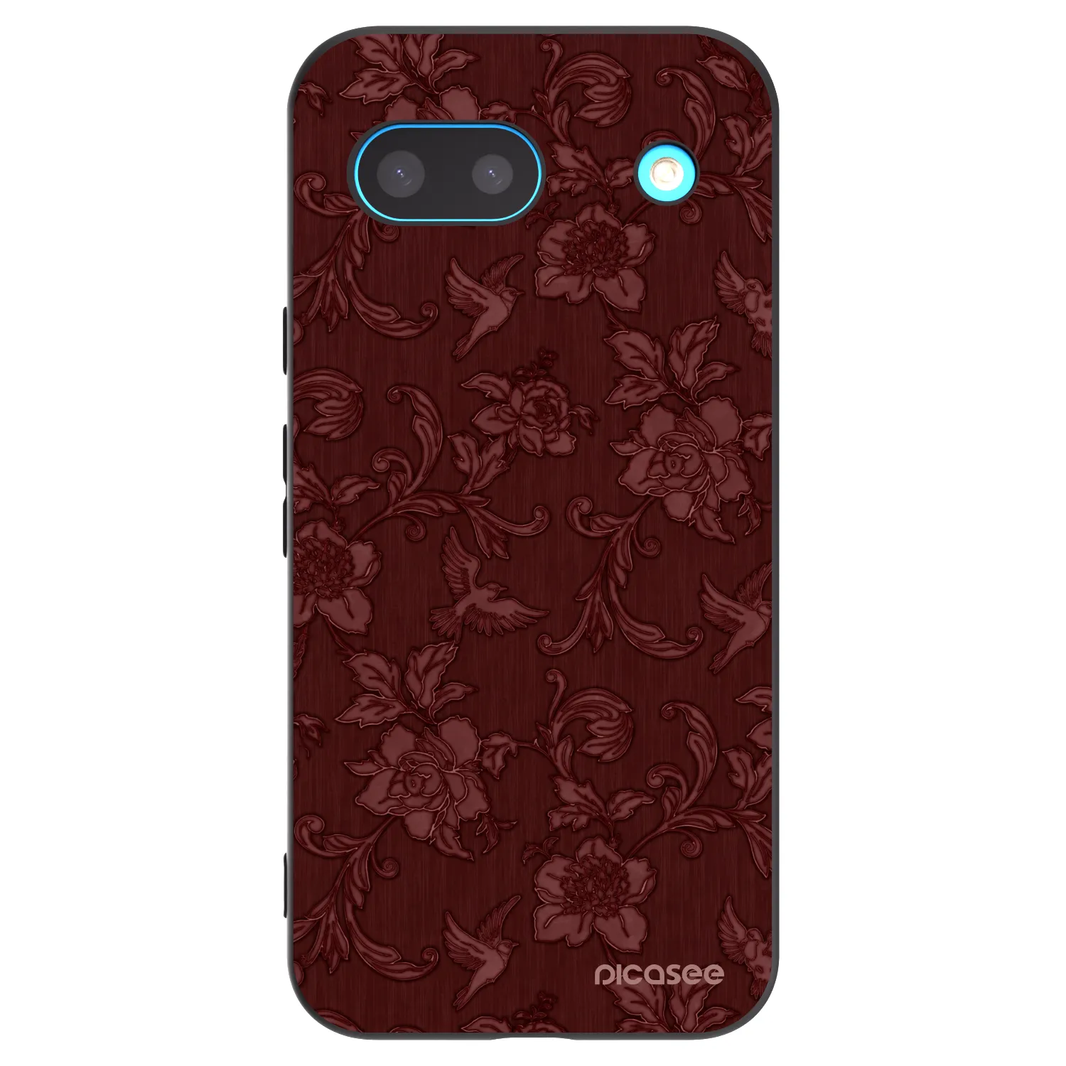 Picasee Μαύρη θήκη σιλικόνης για Google Pixel 8 - Red Elegance
